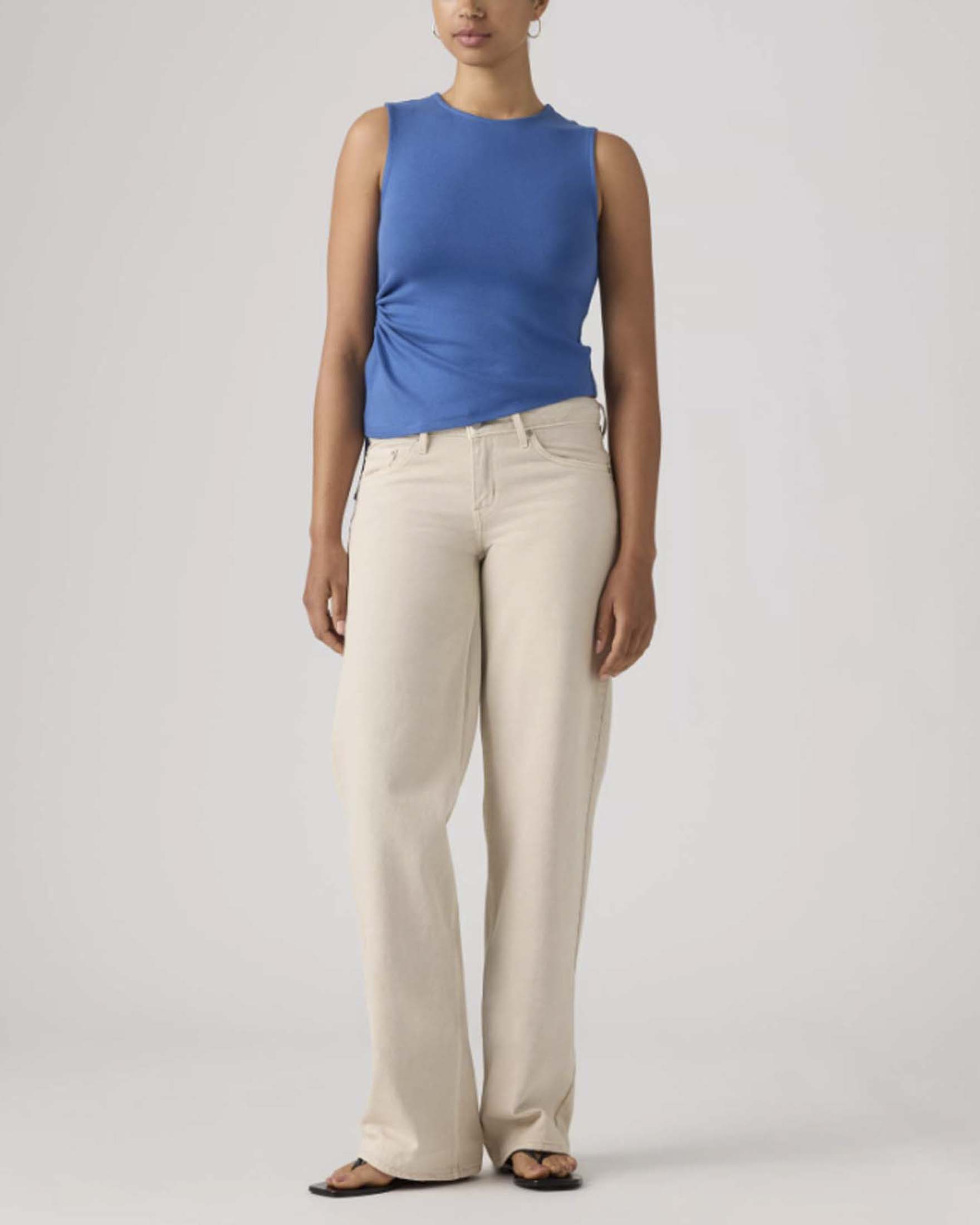 Jeans Low Loose Levi's color gesso in denim a vita bassa con gamba ampia