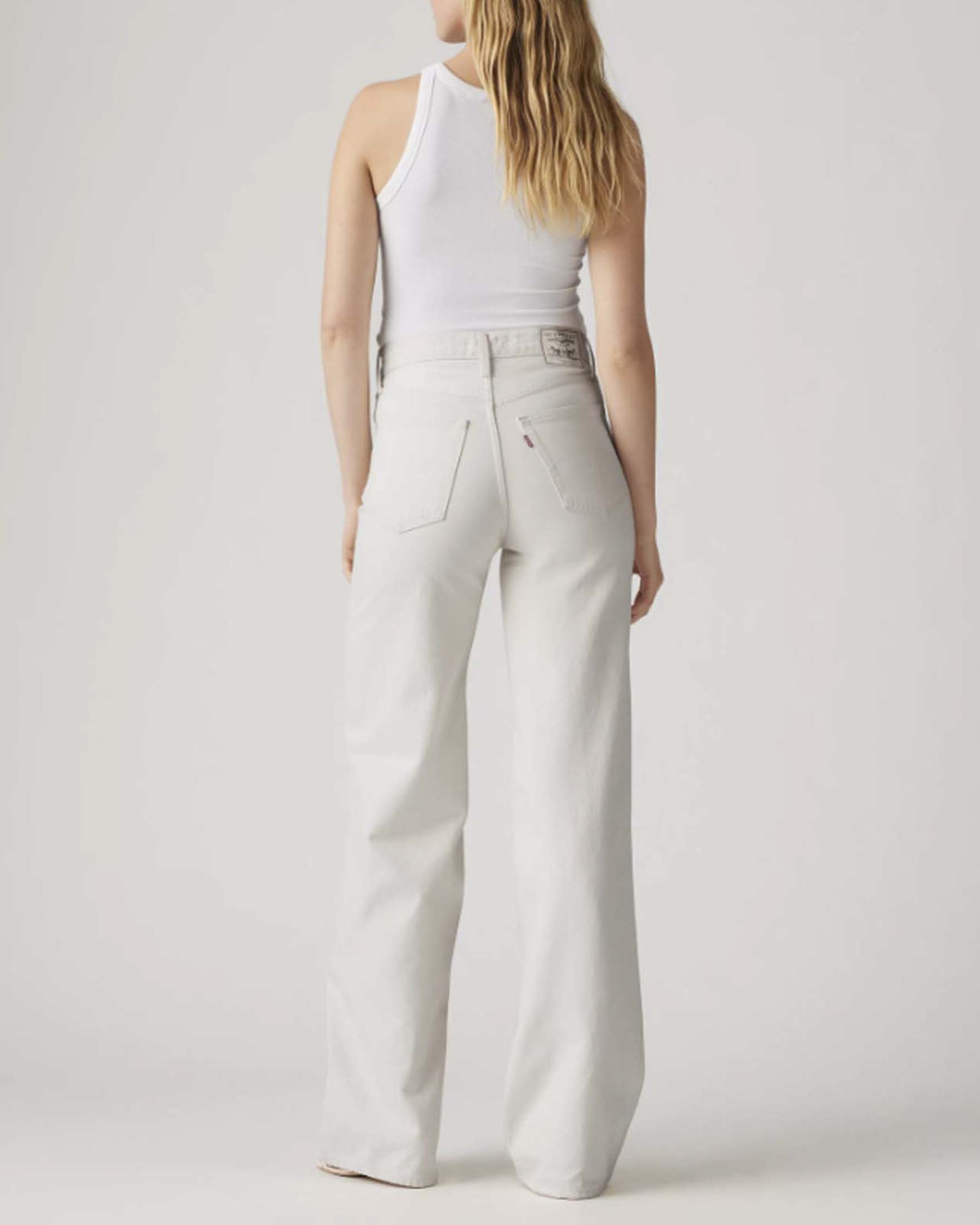Jeans Ribcage Wide Leg Levi's color ghiaccio in misto lino e viscosa a vita alta image
