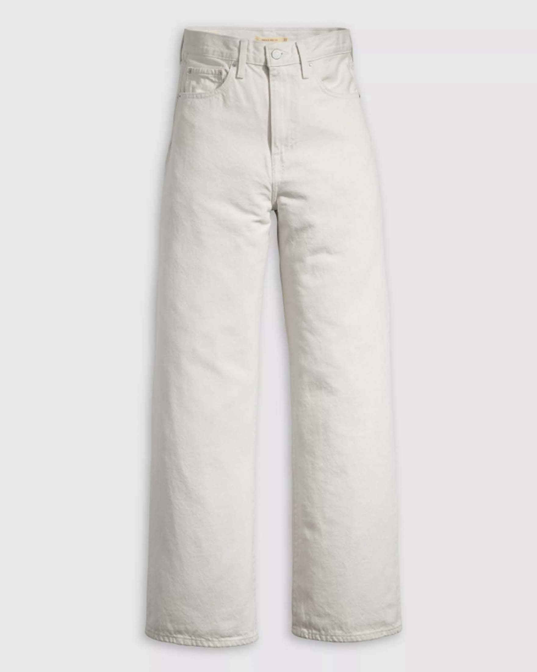 Jeans Ribcage Wide Leg Levi's color ghiaccio in misto lino e viscosa a vita alta