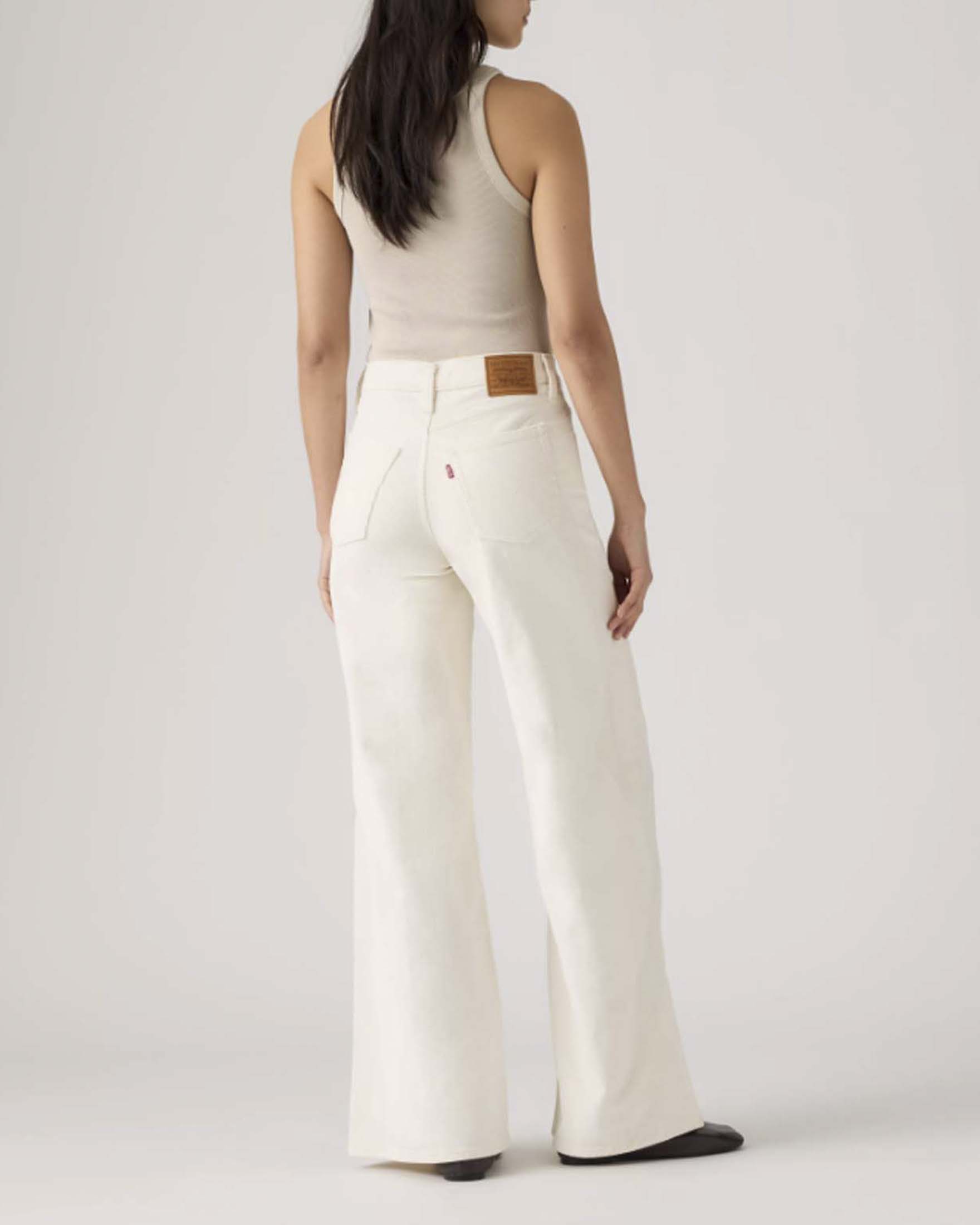 Jeans 728 High Rise Wide Leg Levi's color avorio in velluto a coste stretch image