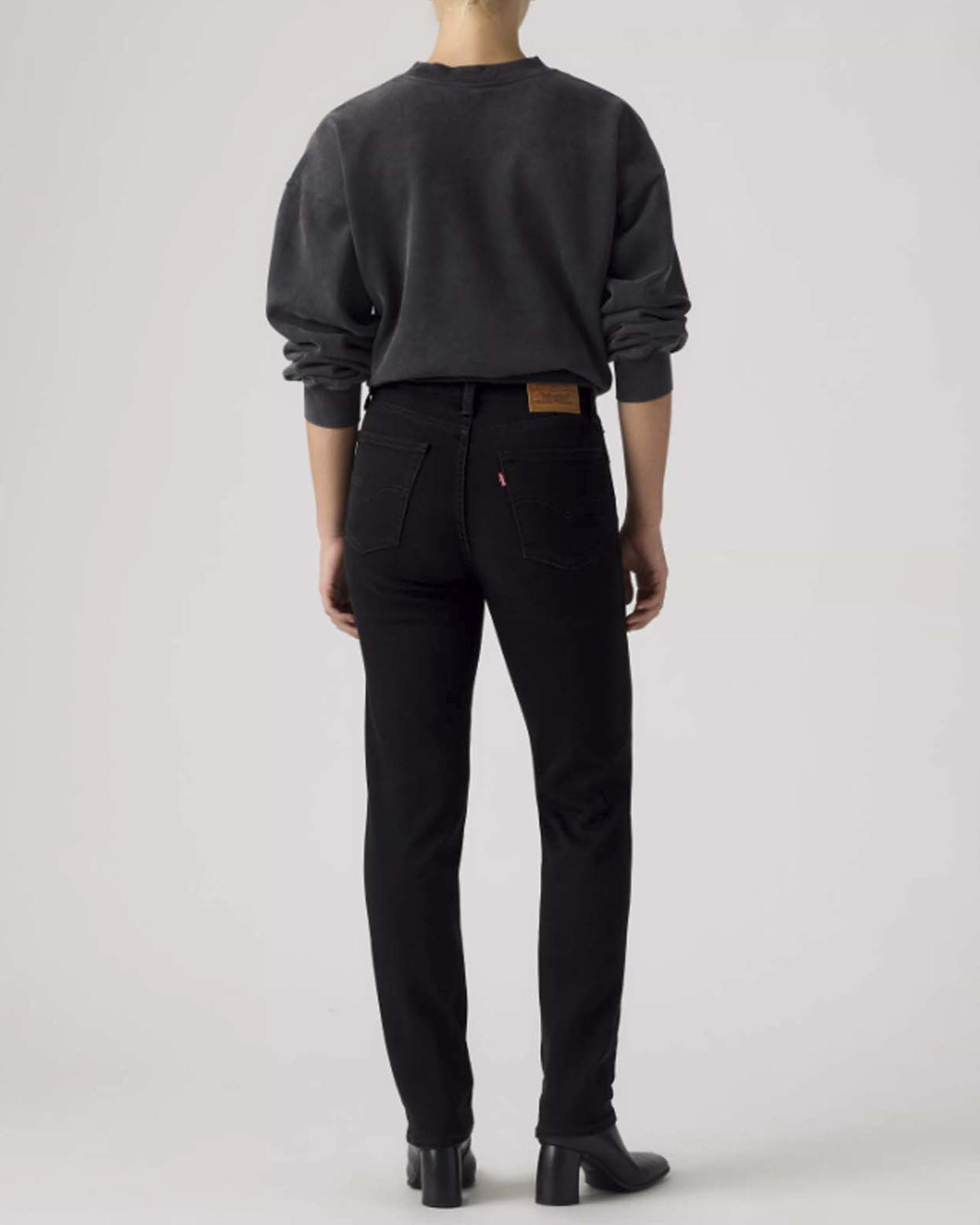 Jeans 722 High Rise Slim Levi's neri in denim stretch di cotone e lyocell image