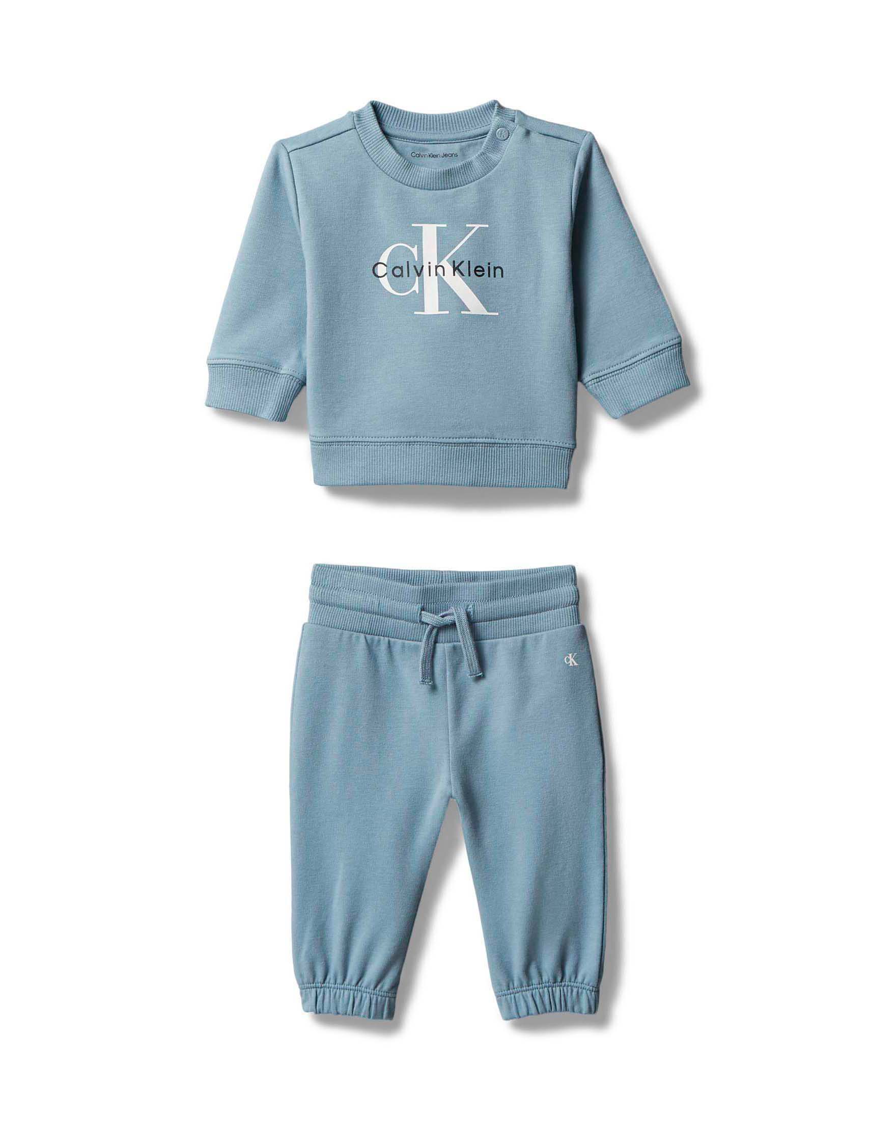 Completo tuta Calvin Klein azzurro in cotone stretch