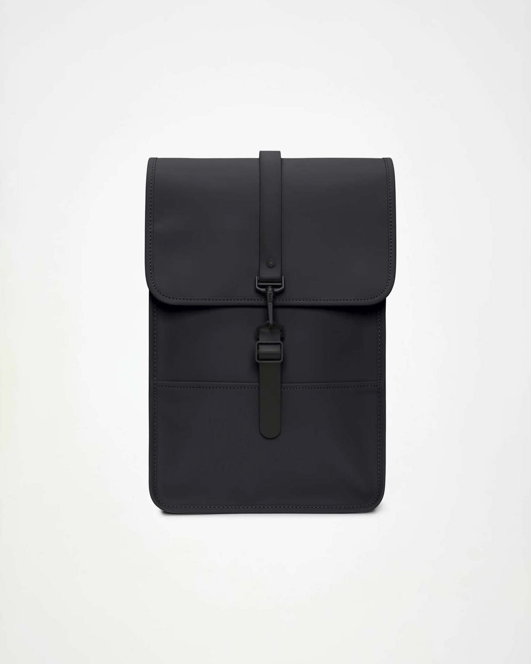Puffed Backpack Mini Rains nero in tessuto impermeabile