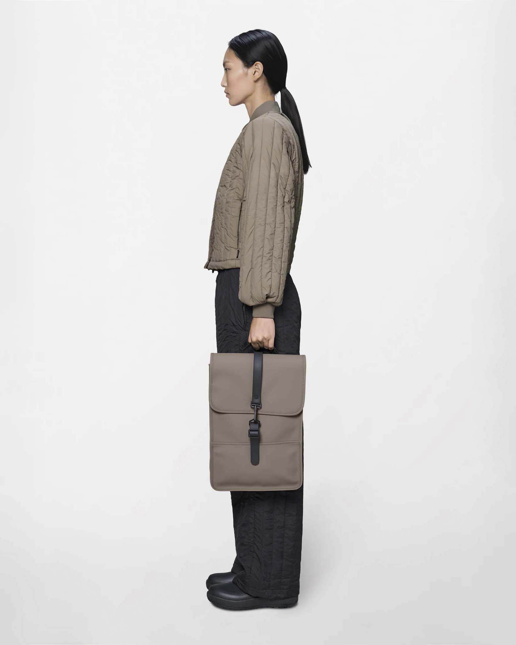 Puffed Backpack Mini Rains antracite in tessuto impermeabile image