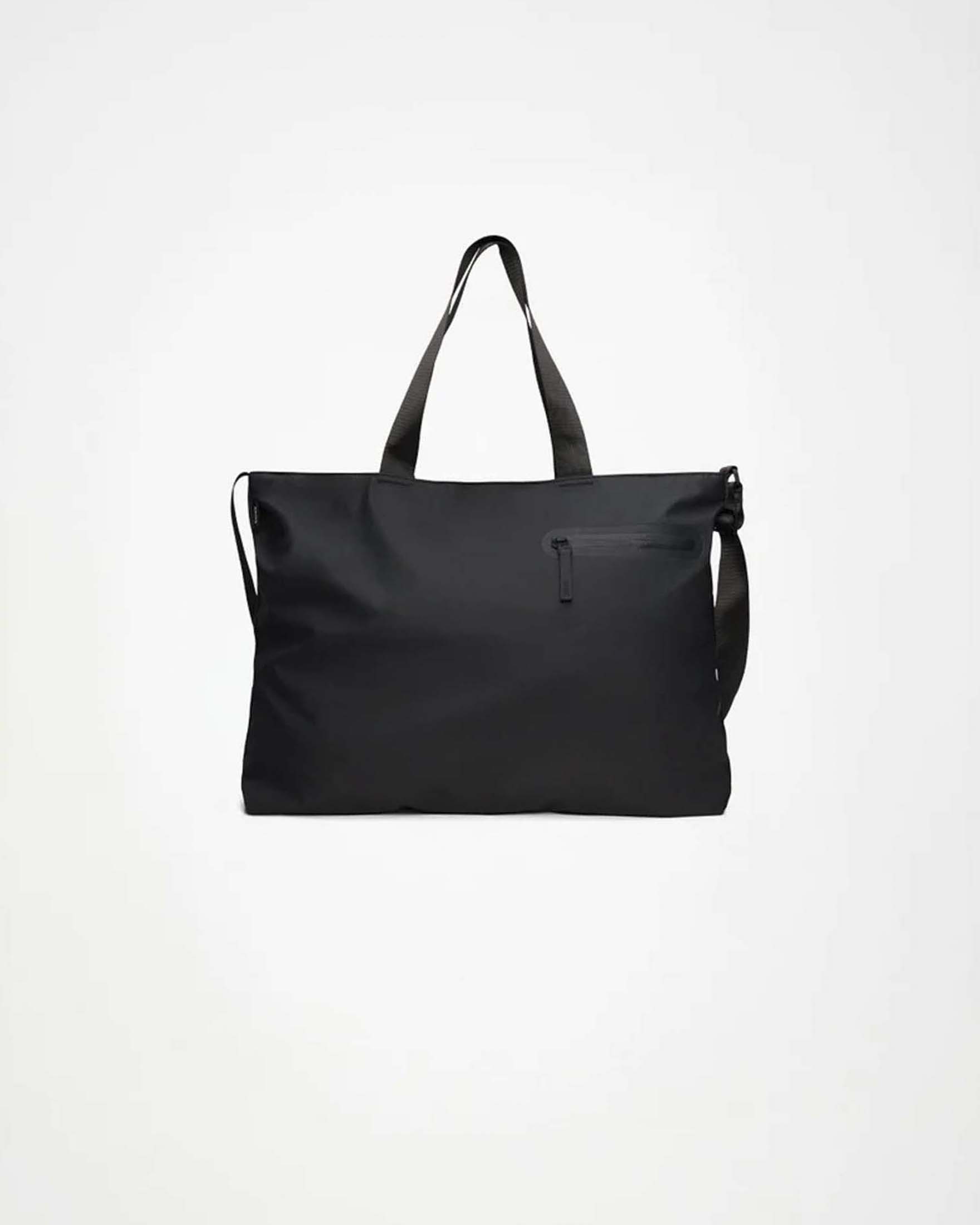 Dash Messenger Tote Bag Rains nera in tessuto impermeabile con tasca frontale