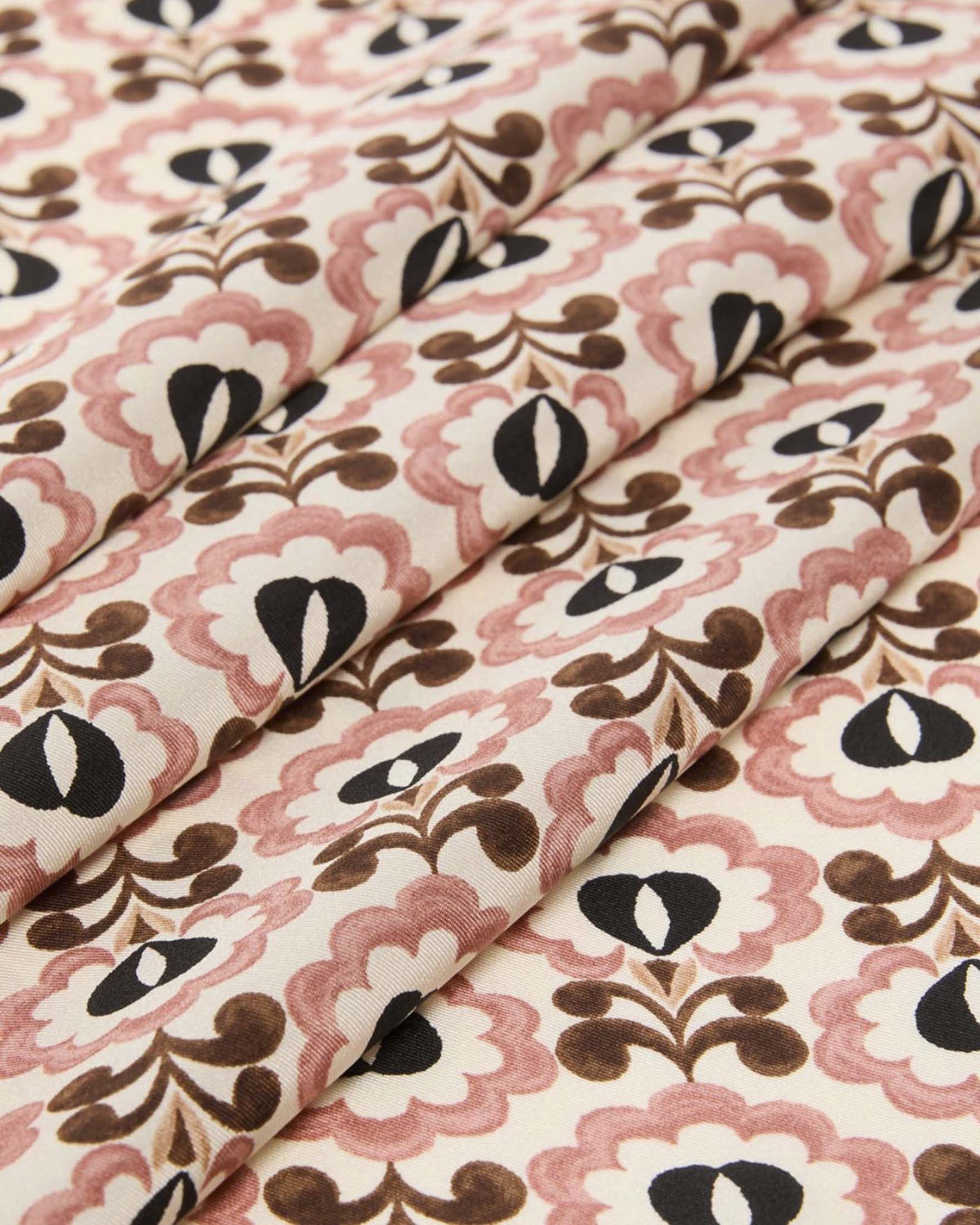 Foulard Weekend Max Mara in seta a stampa geometrica rosa e marrone image