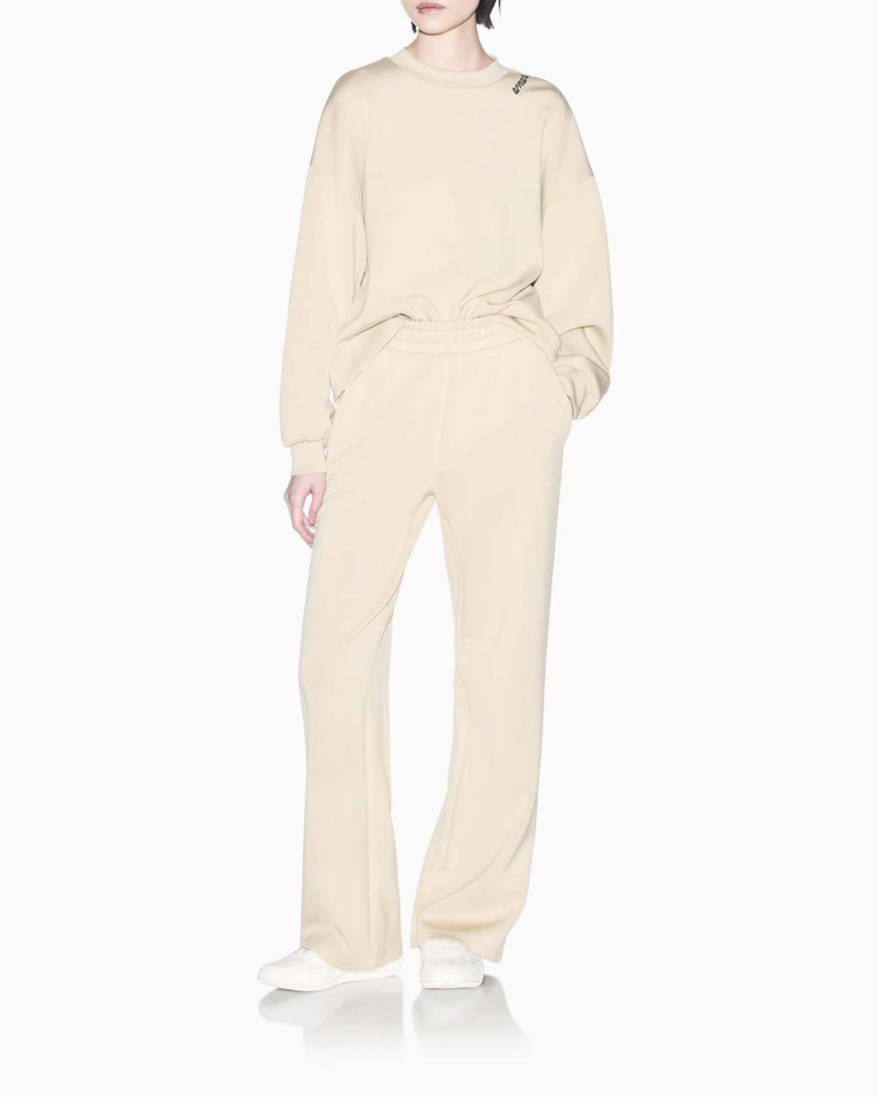 Pantaloni joggers Armani Exchange beige in tessuto scuba stretch con baschina
