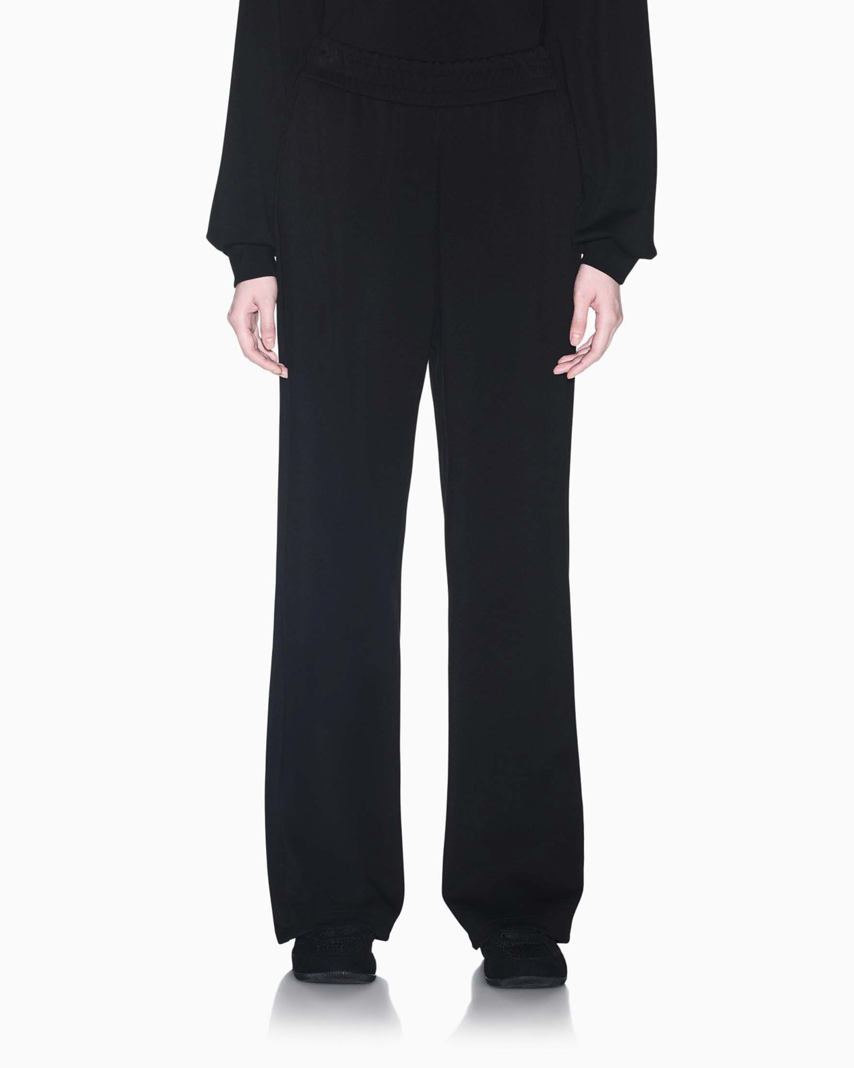 Pantaloni joggers Armani Exchange neri in tessuto scuba stretch con baschina image
