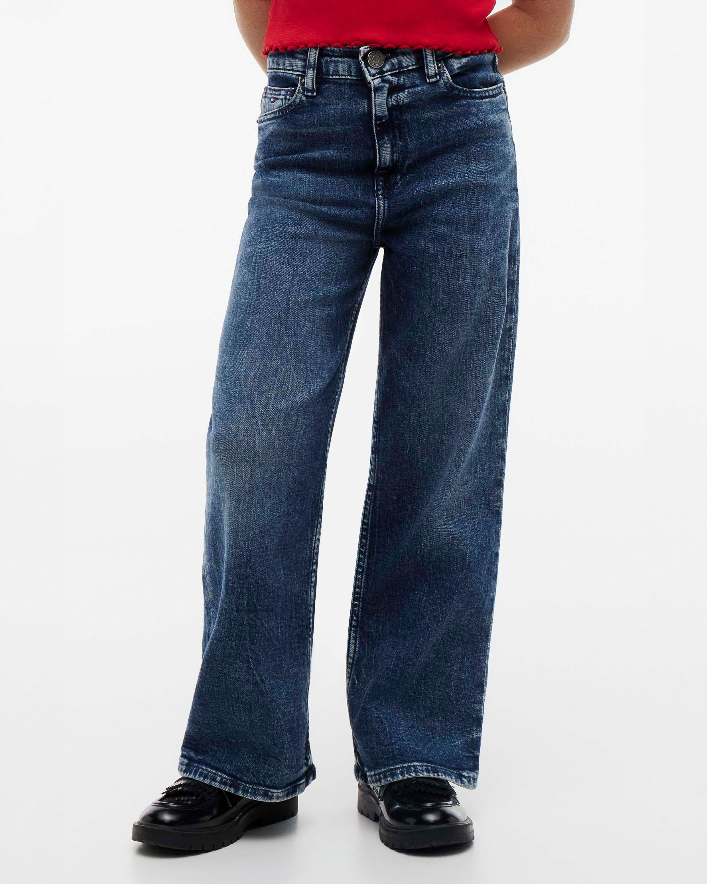 Jeans flare Tommy Hilfiger blu stone washed in cotone stretch