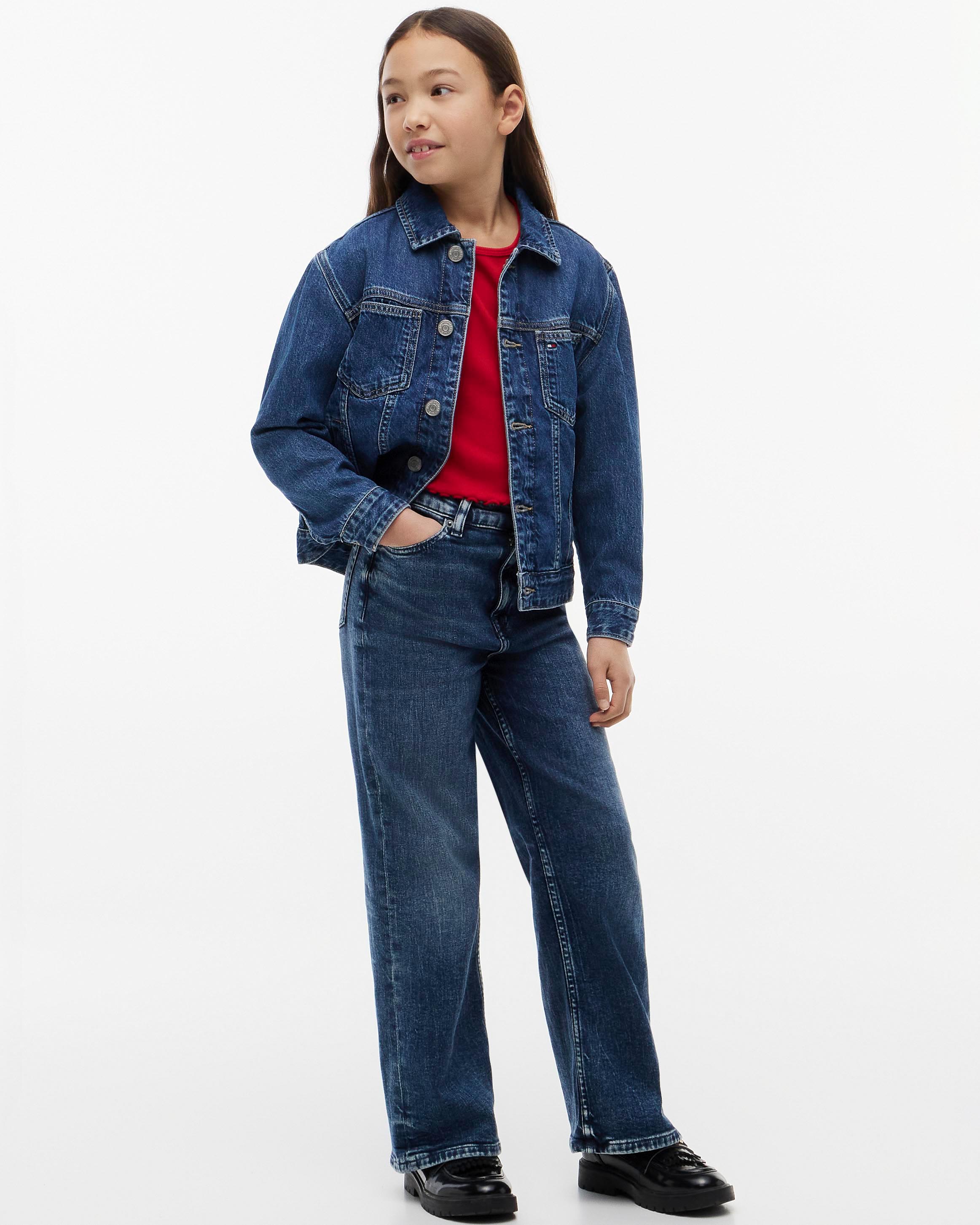 Jeans flare Tommy Hilfiger blu stone washed in cotone stretch image