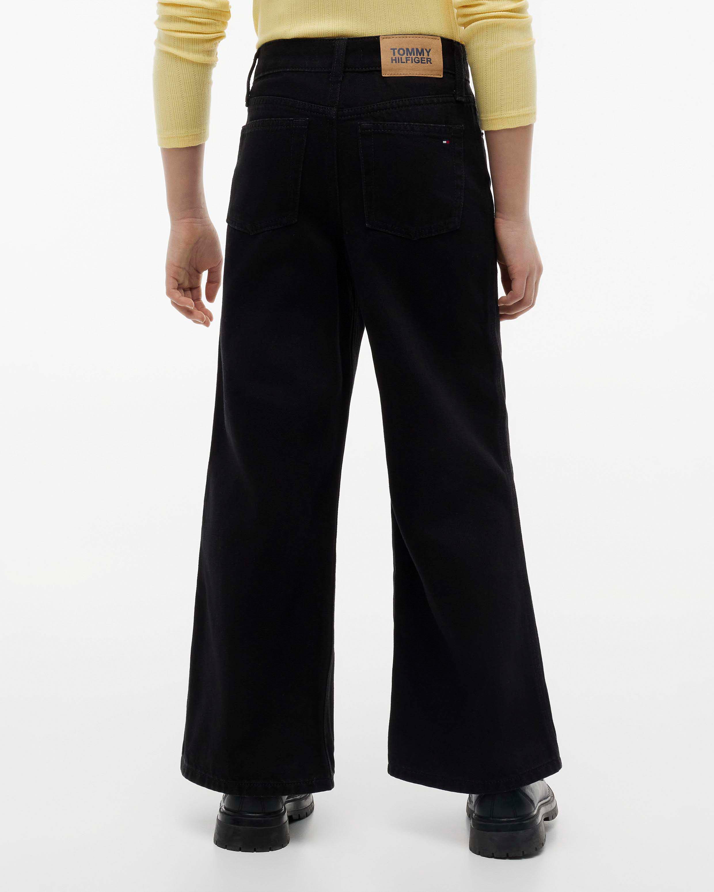 Jeans wide leg nero Tommy Hilfiger in cotone stretch image