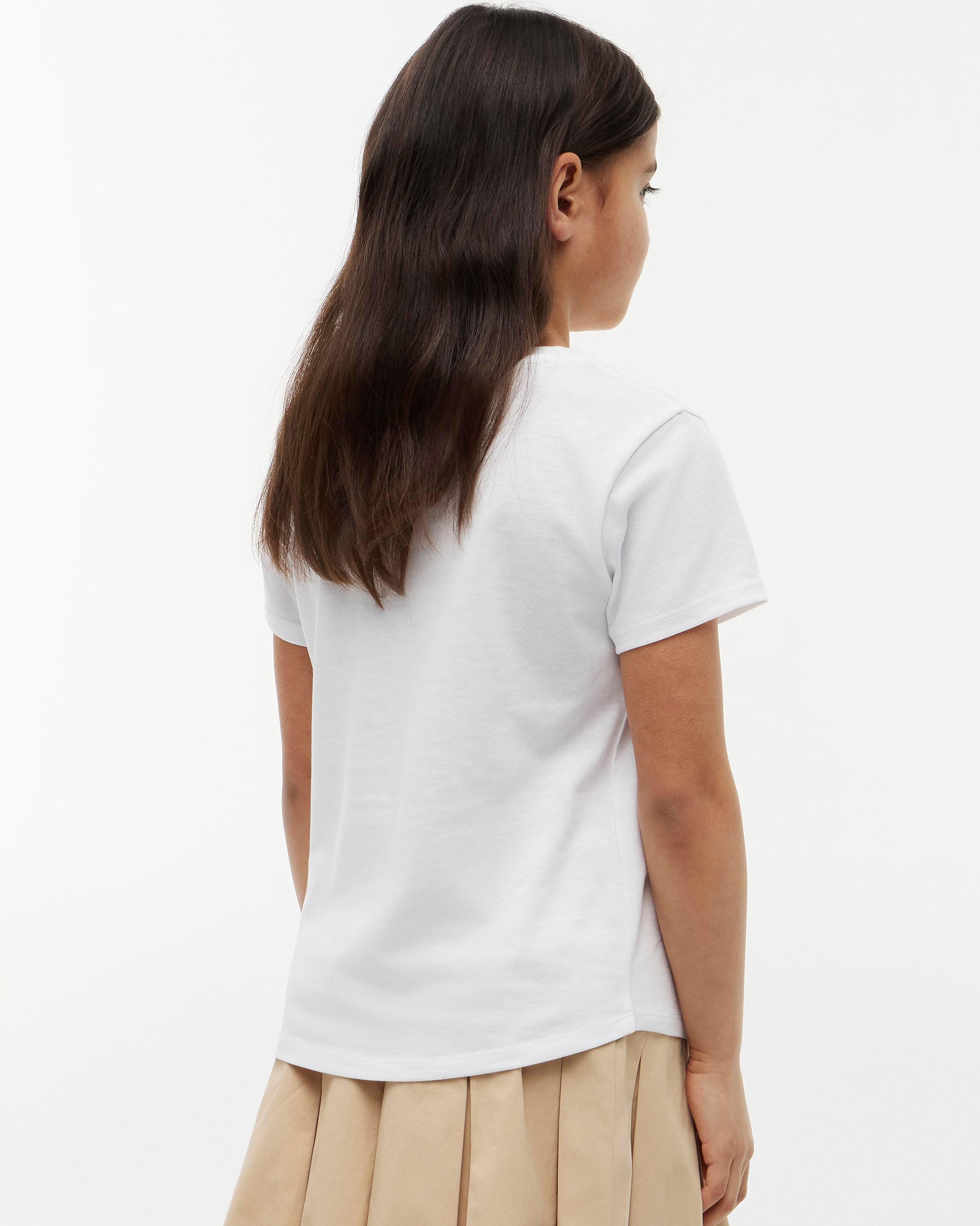 T-shirt bianca Tommy Hilfiger in misto cotone con scritta logo rossa image