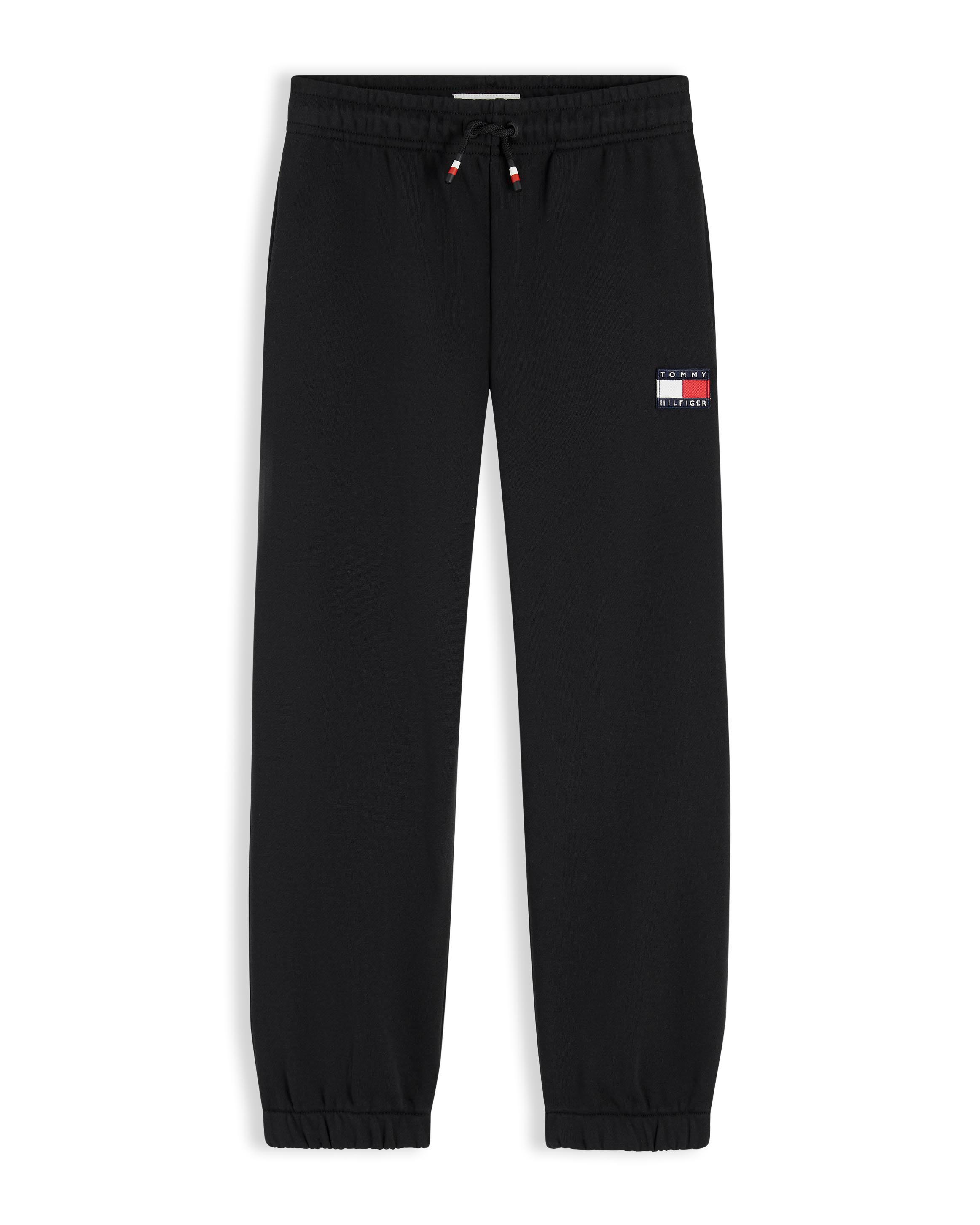 Pantalone jogger Tommy Hilfiger nero in felpa di puro cotone image