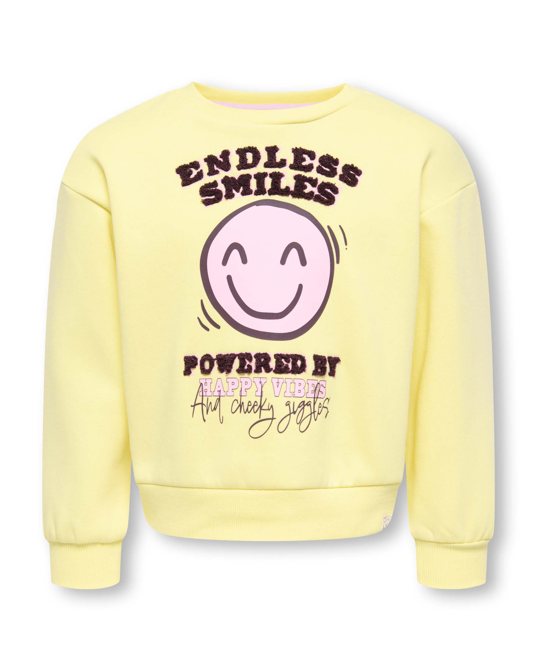 Felpa Kids Only gialla in misto cotone con stampa grafica