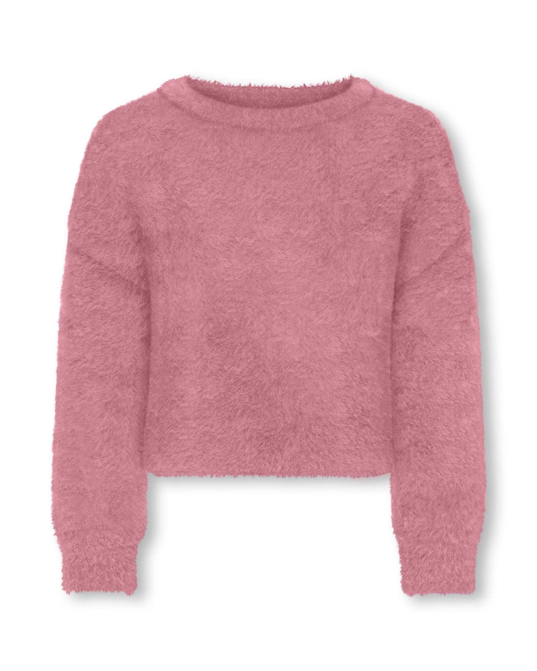 Maglia girocollo Kids Only malva in misto nylon con effetto peloso