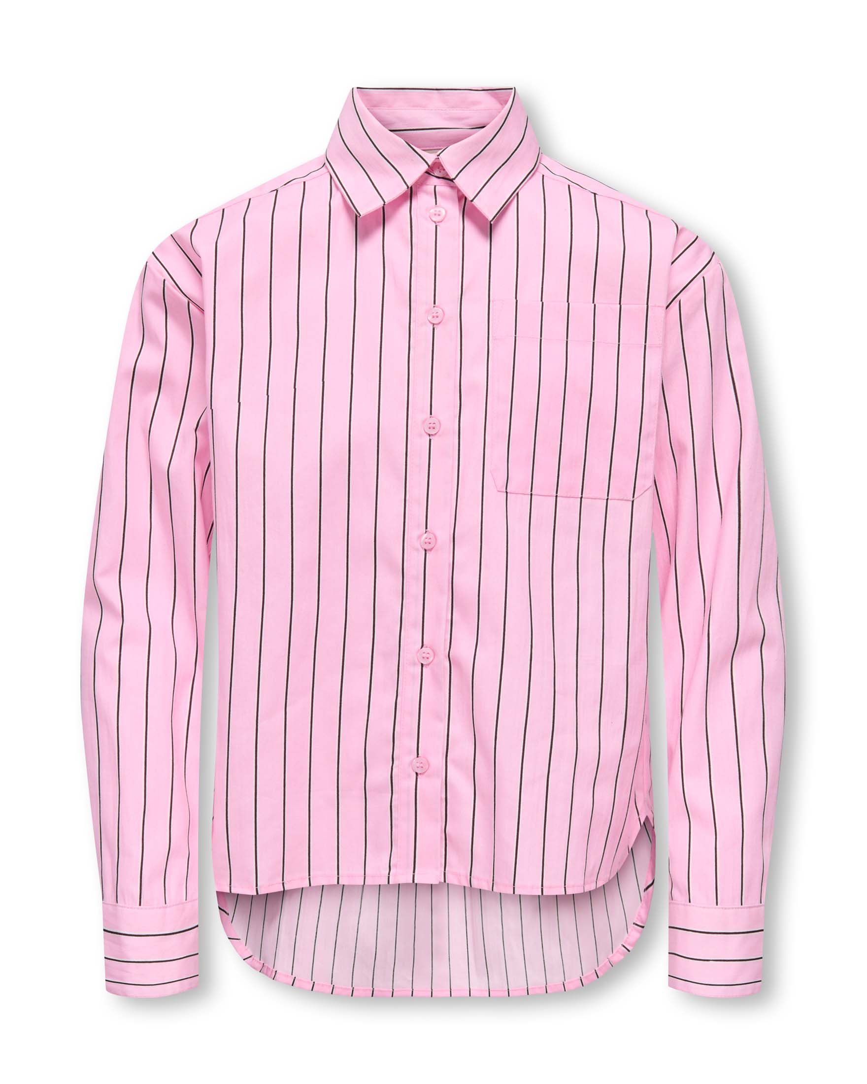 Camicia a maniche lunghe Kids Only rosa con righe nere in cotone