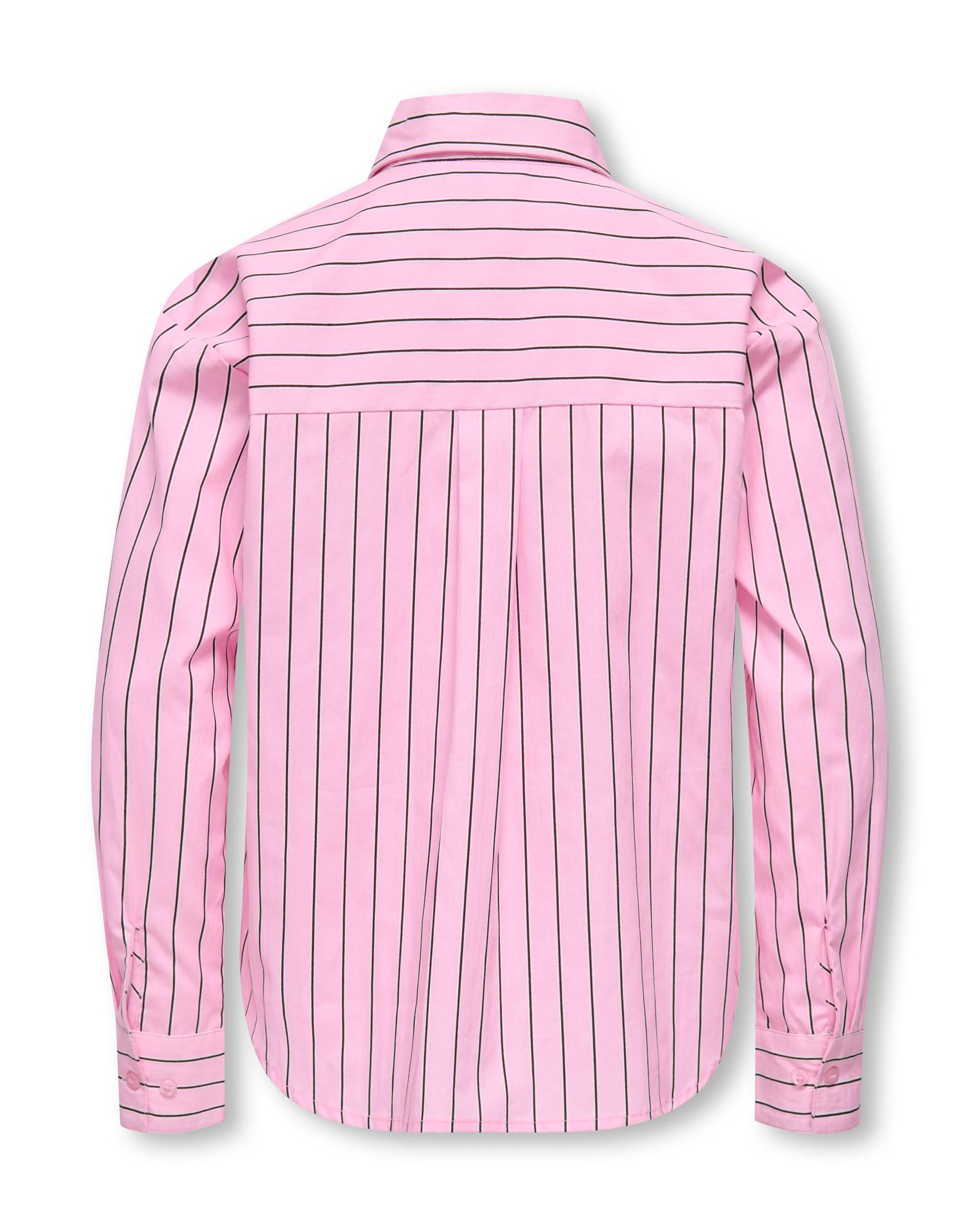 Camicia a maniche lunghe Kids Only rosa con righe nere in cotone image