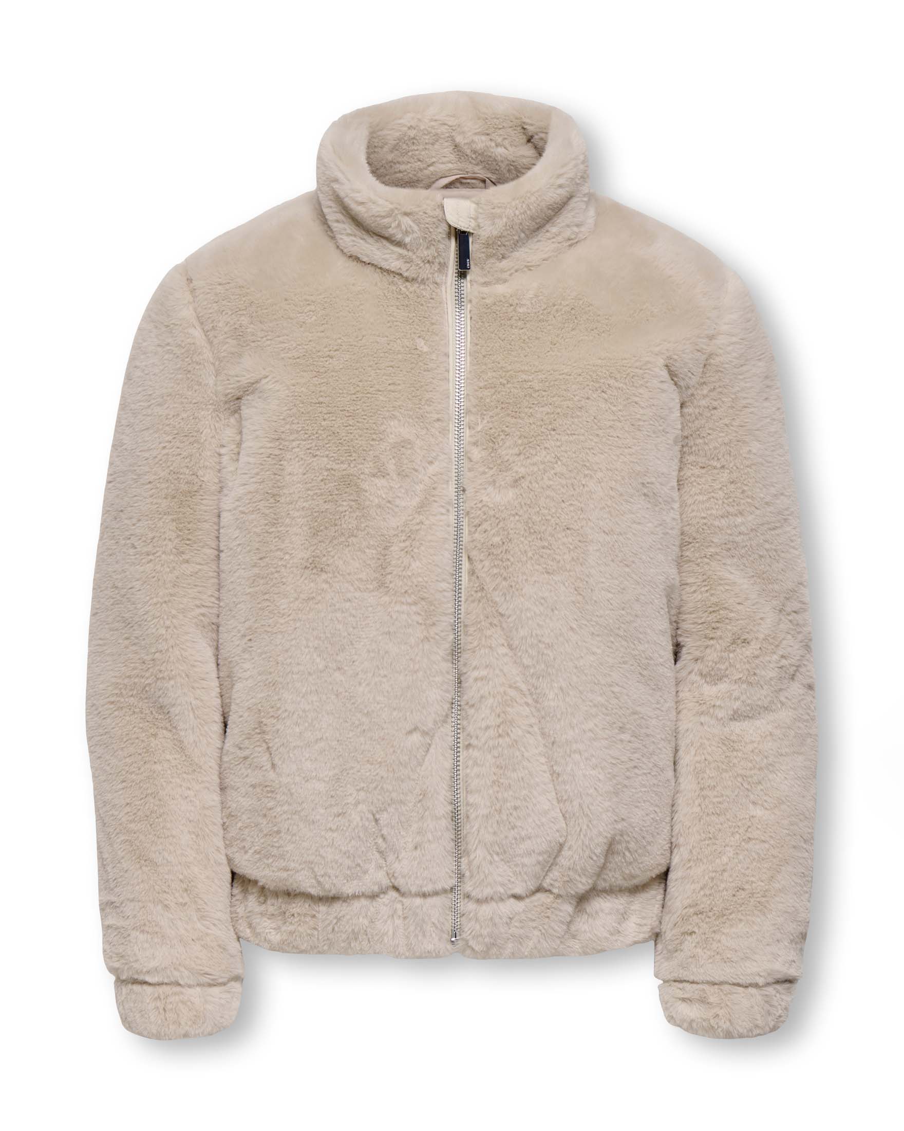 Giaccone Kids Only sabbia in pelliccia sintetica con chiusura a zip