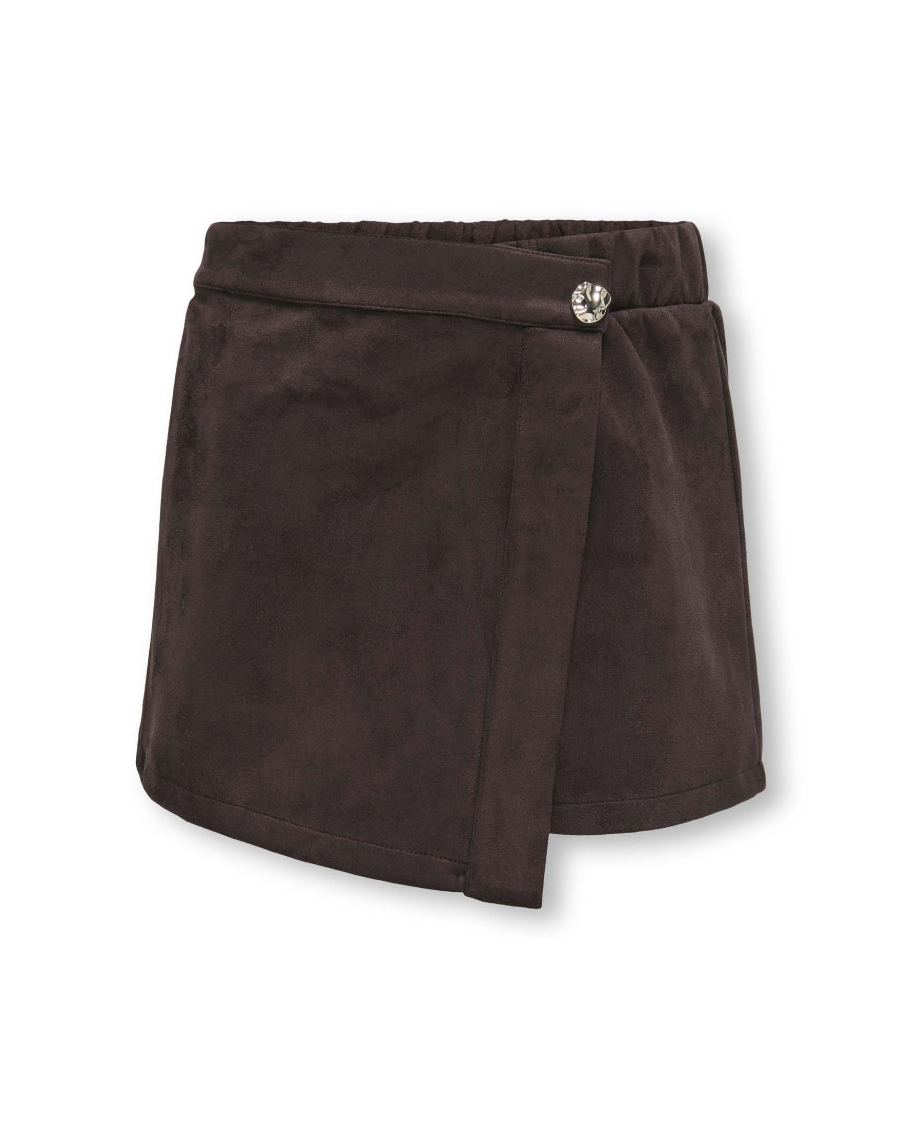 Gonna pantalone Kids Only marrone scuro in simil camoscio elasticizzato