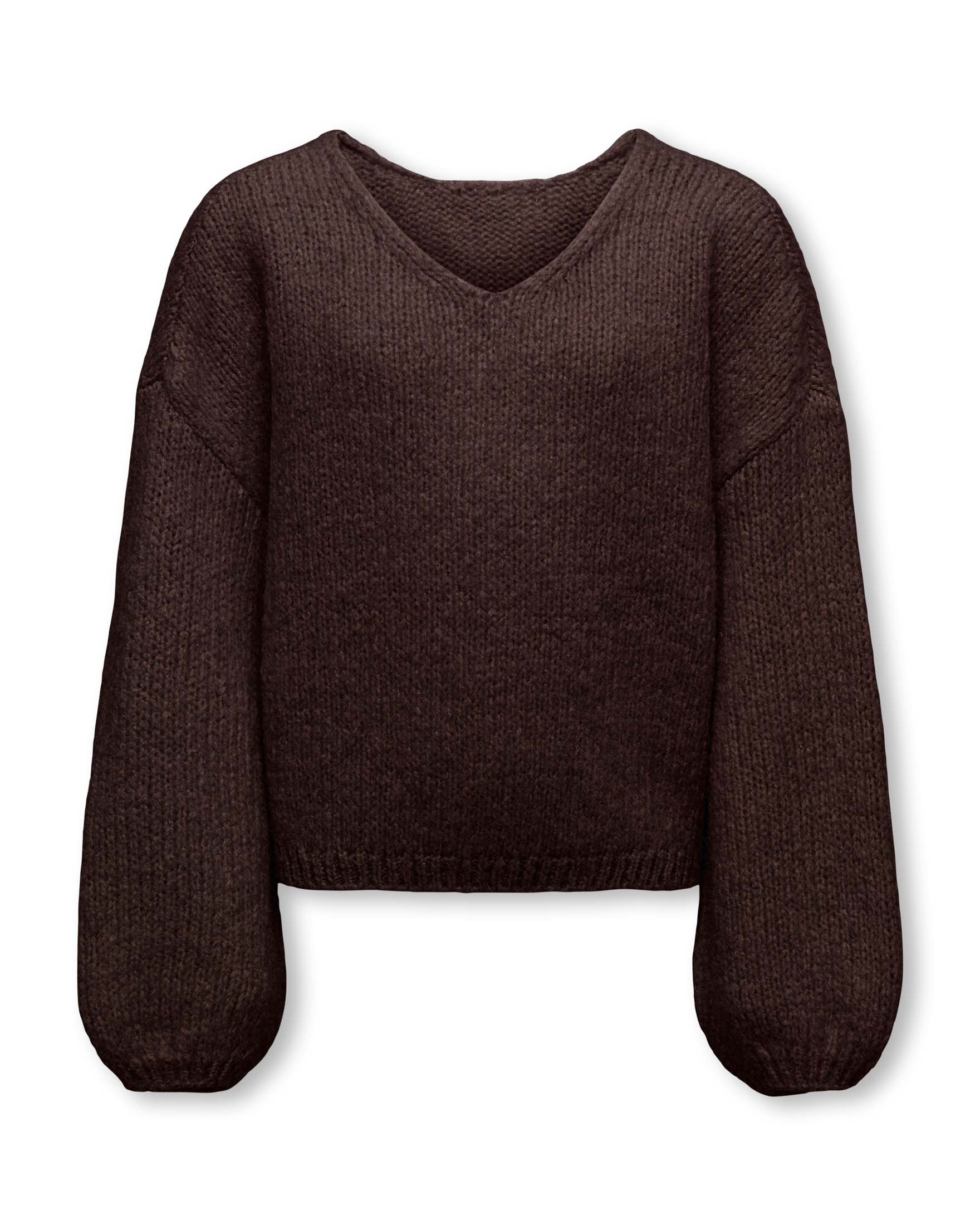 Maglia Kids Only marrone scuro in misto acrilico con scollo a V