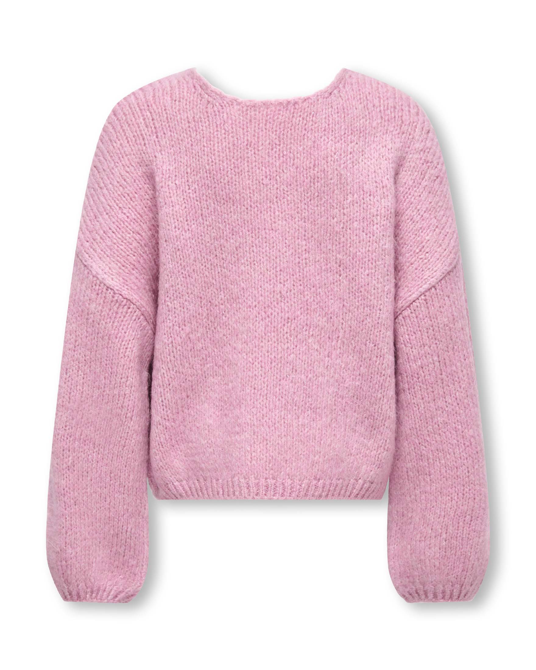Maglia Kids Only rosa in misto acrilico con girocollo e maniche a palloncino image
