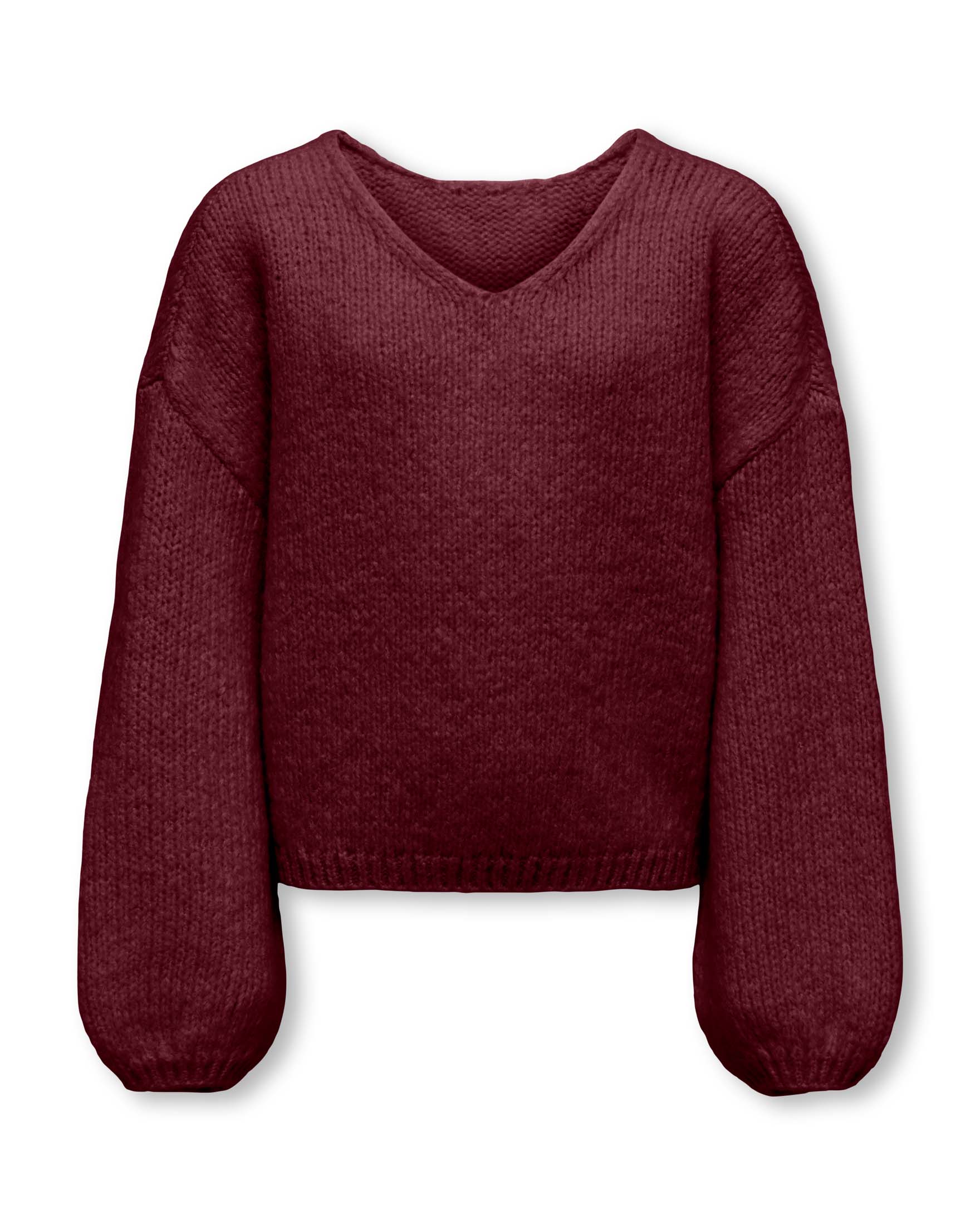 Maglia Kids Only bordeaux in misto acrilico con scollo a V