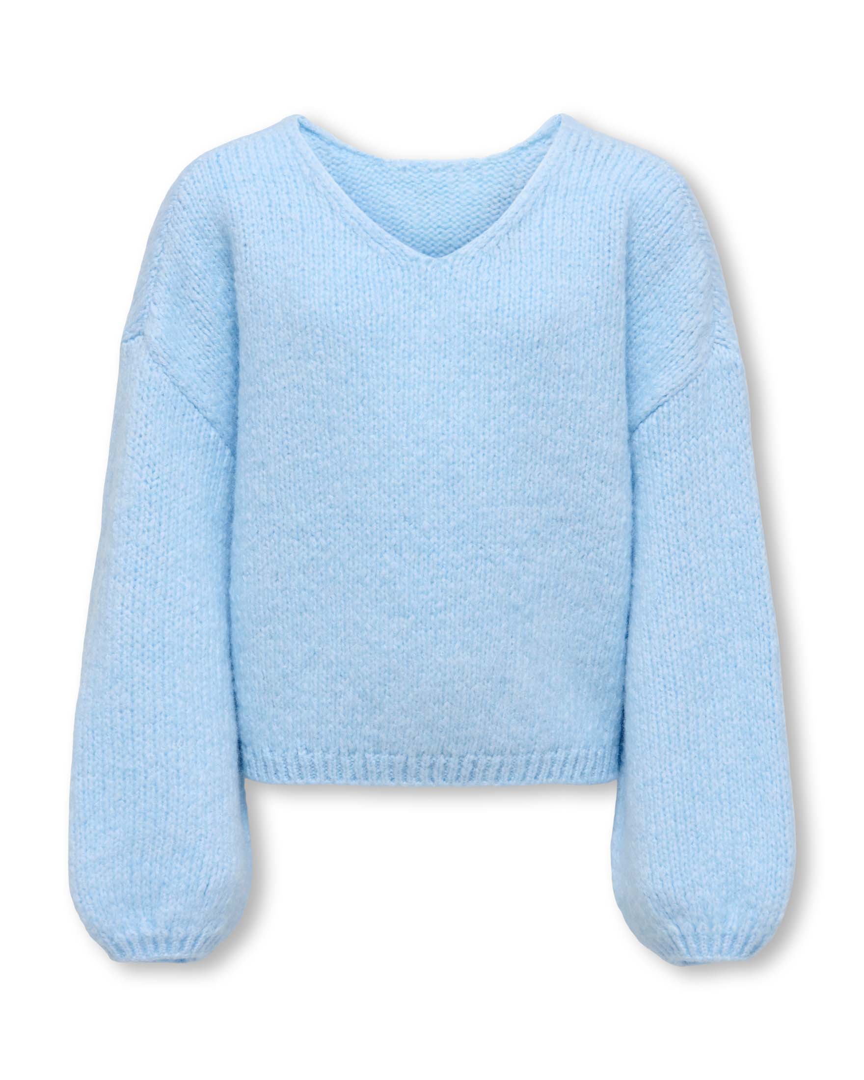 Maglia Kids Only azzurra in misto acrilico con scollo a V