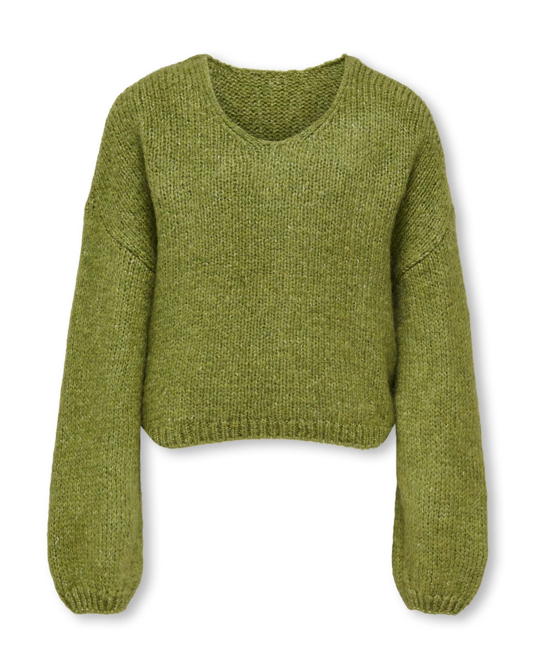 Maglione corto Kids Only verde oliva in misto acrilico