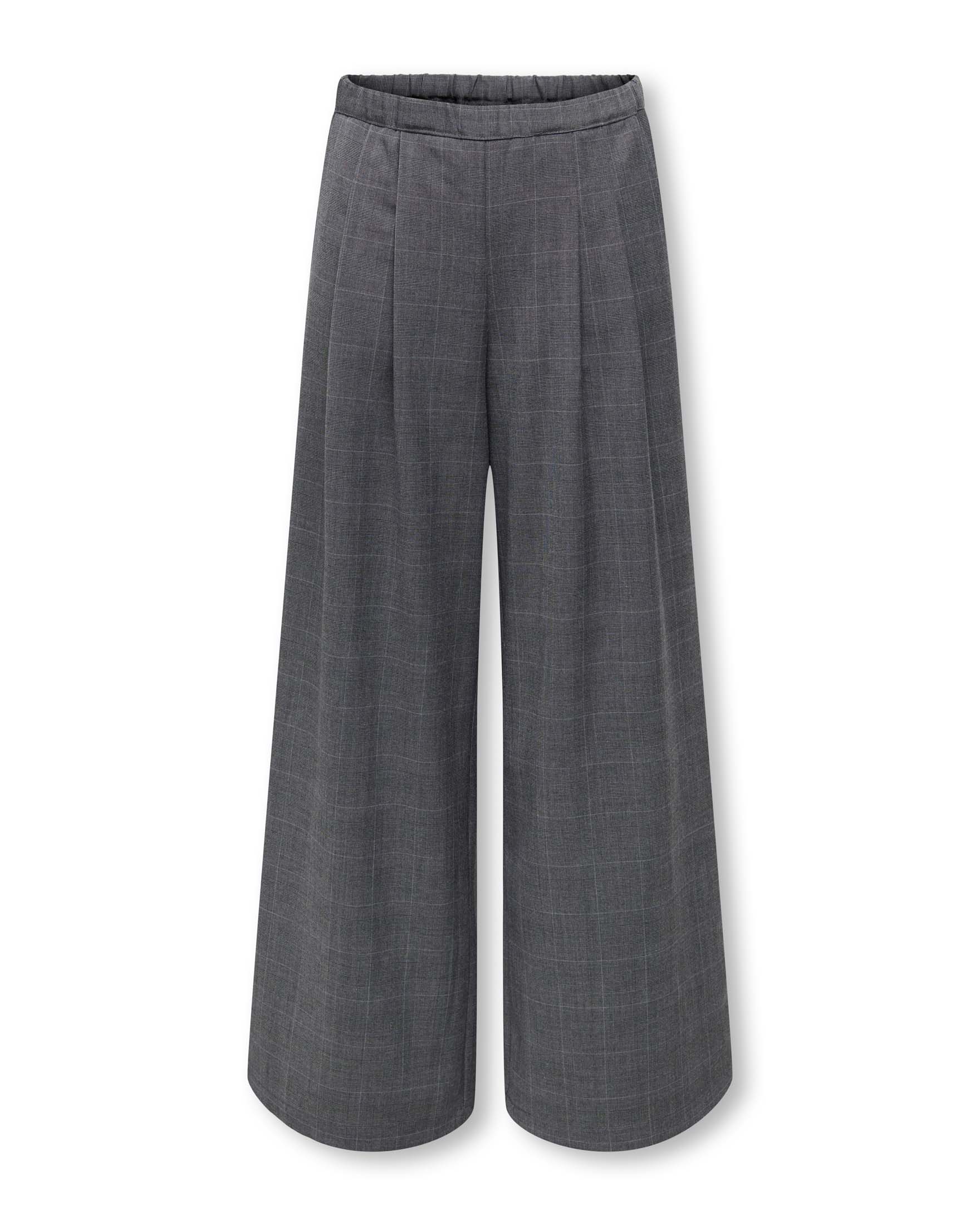 Pantaloni Kids Only grigi in misto viscosa con motivo principe di Galles