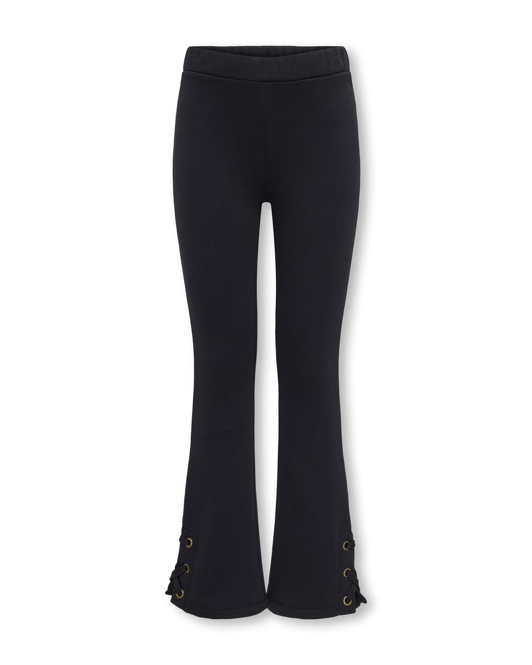 Pantaloni a zampa Kids Only neri in misto cotone con fondo stringato