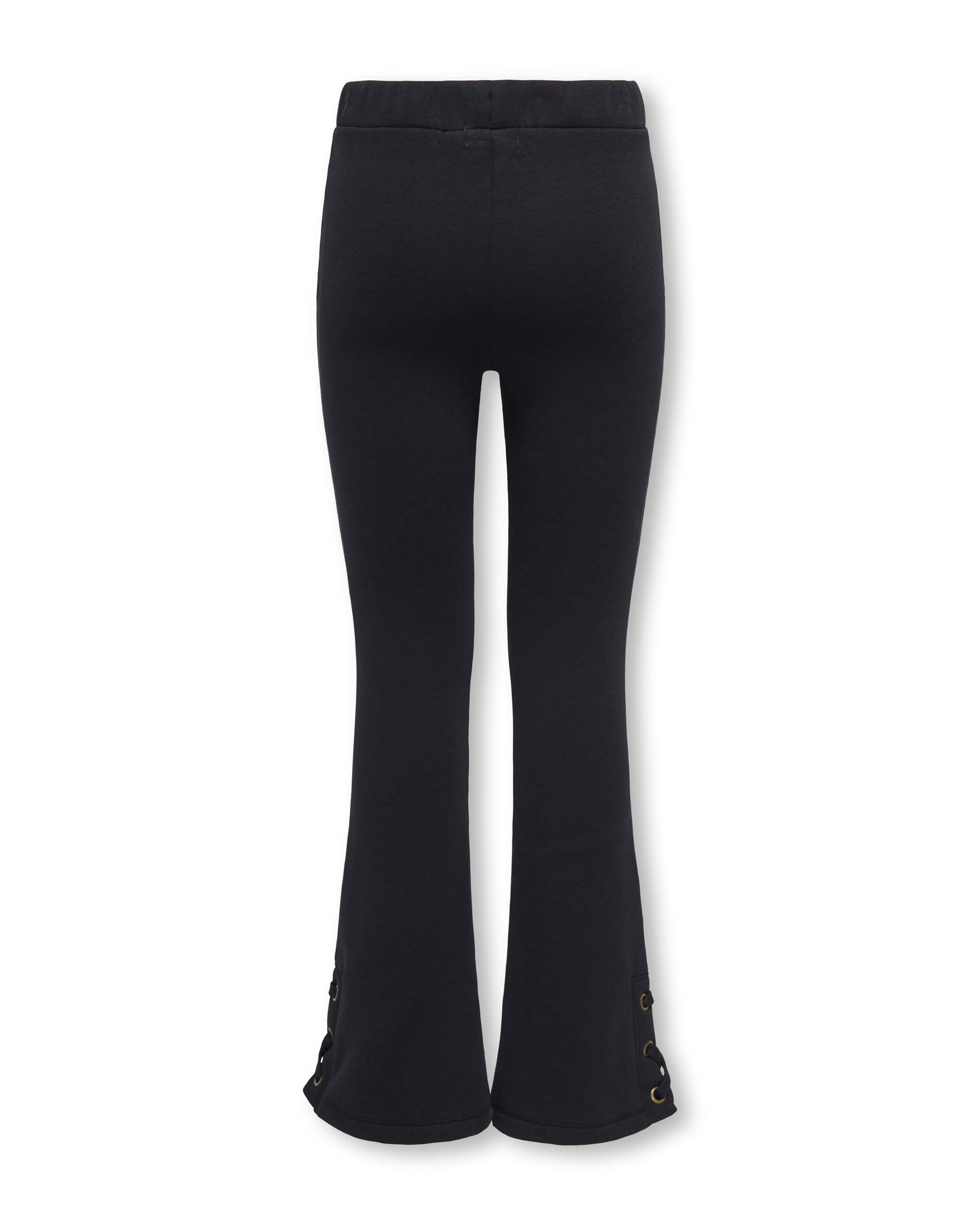 Pantaloni a zampa Kids Only neri in misto cotone con fondo stringato image