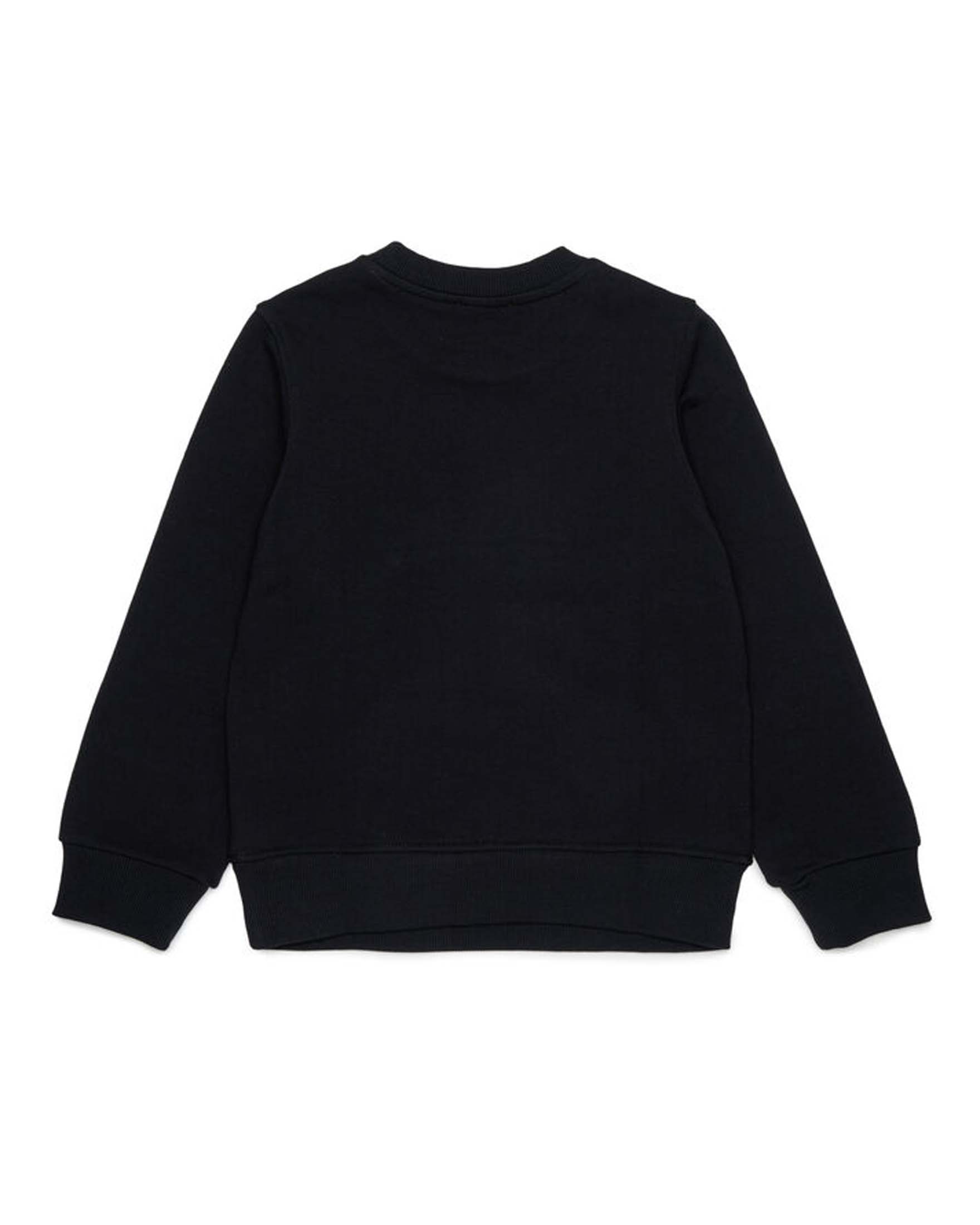Felpa nera Diesel in puro cotone con logo effetto distressed image