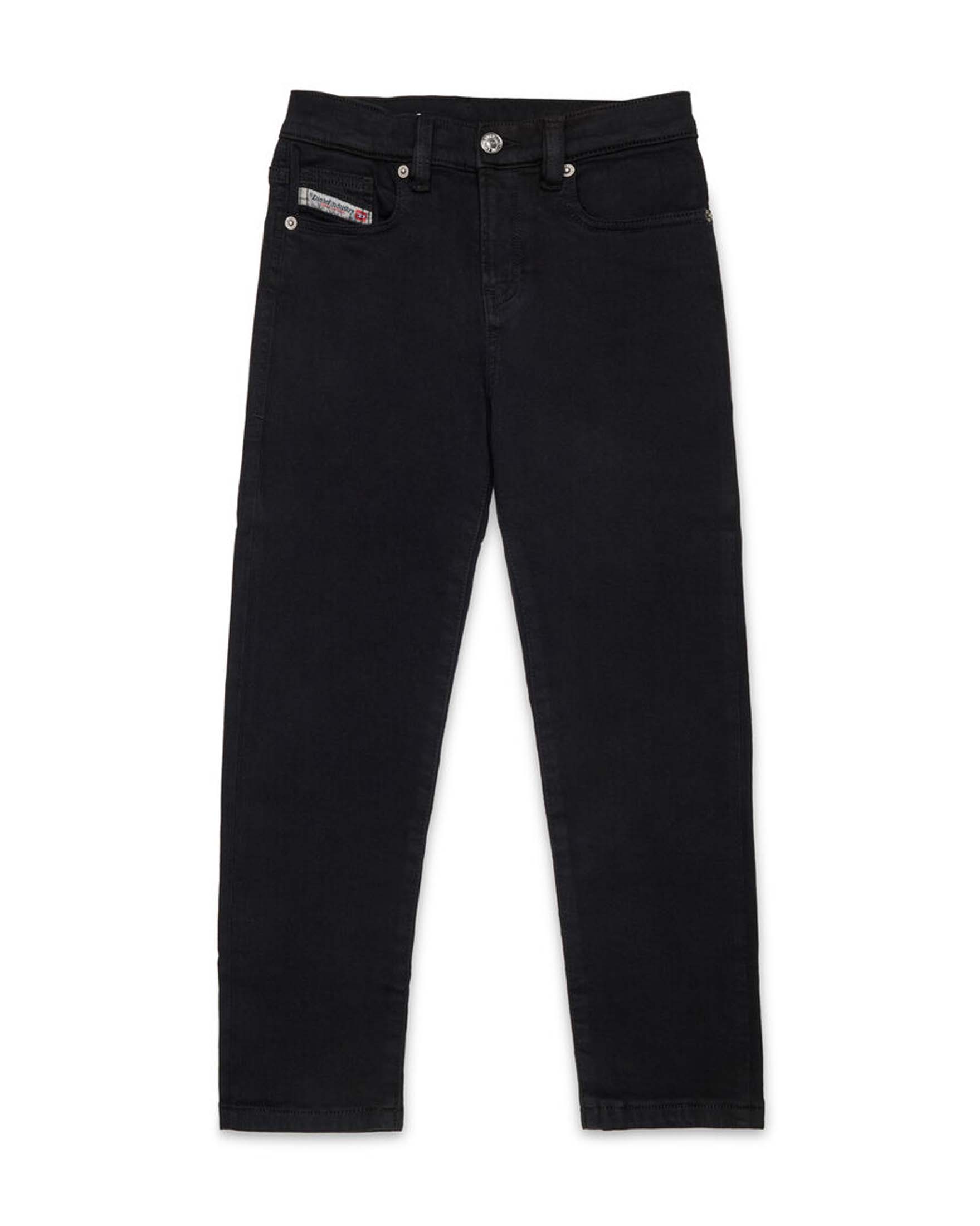 Jeans regular fit Diesel nero in bull di cotone