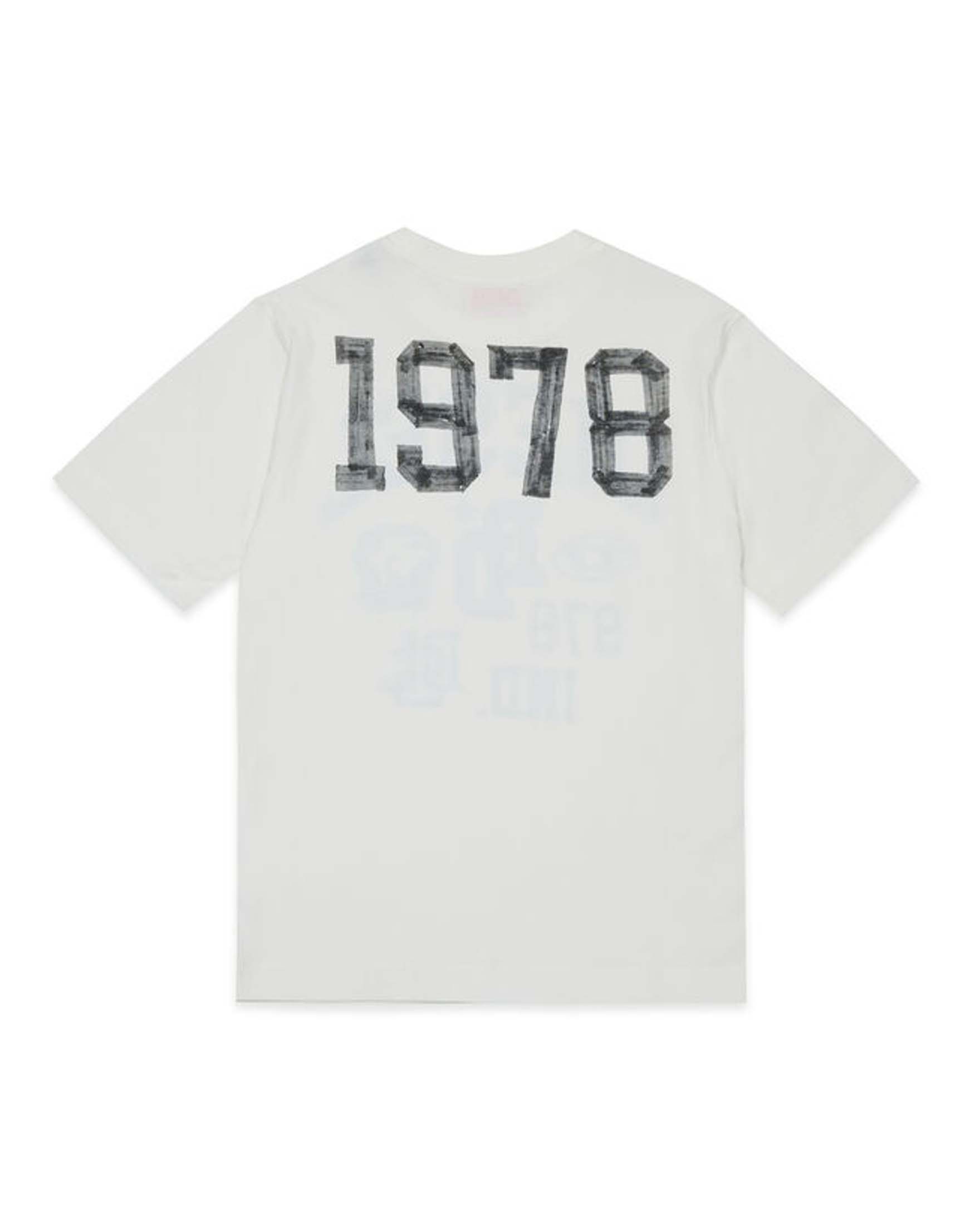 T-shirt bianca Diesel con stampe college grigie image