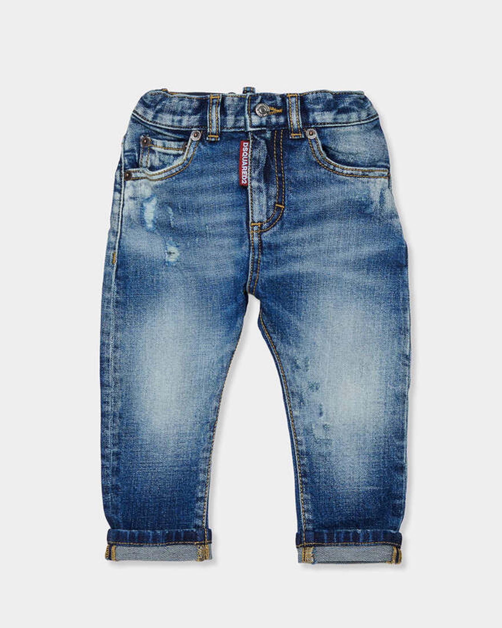 Jeans Dsquared2 lavaggio medio stone washed con baffature