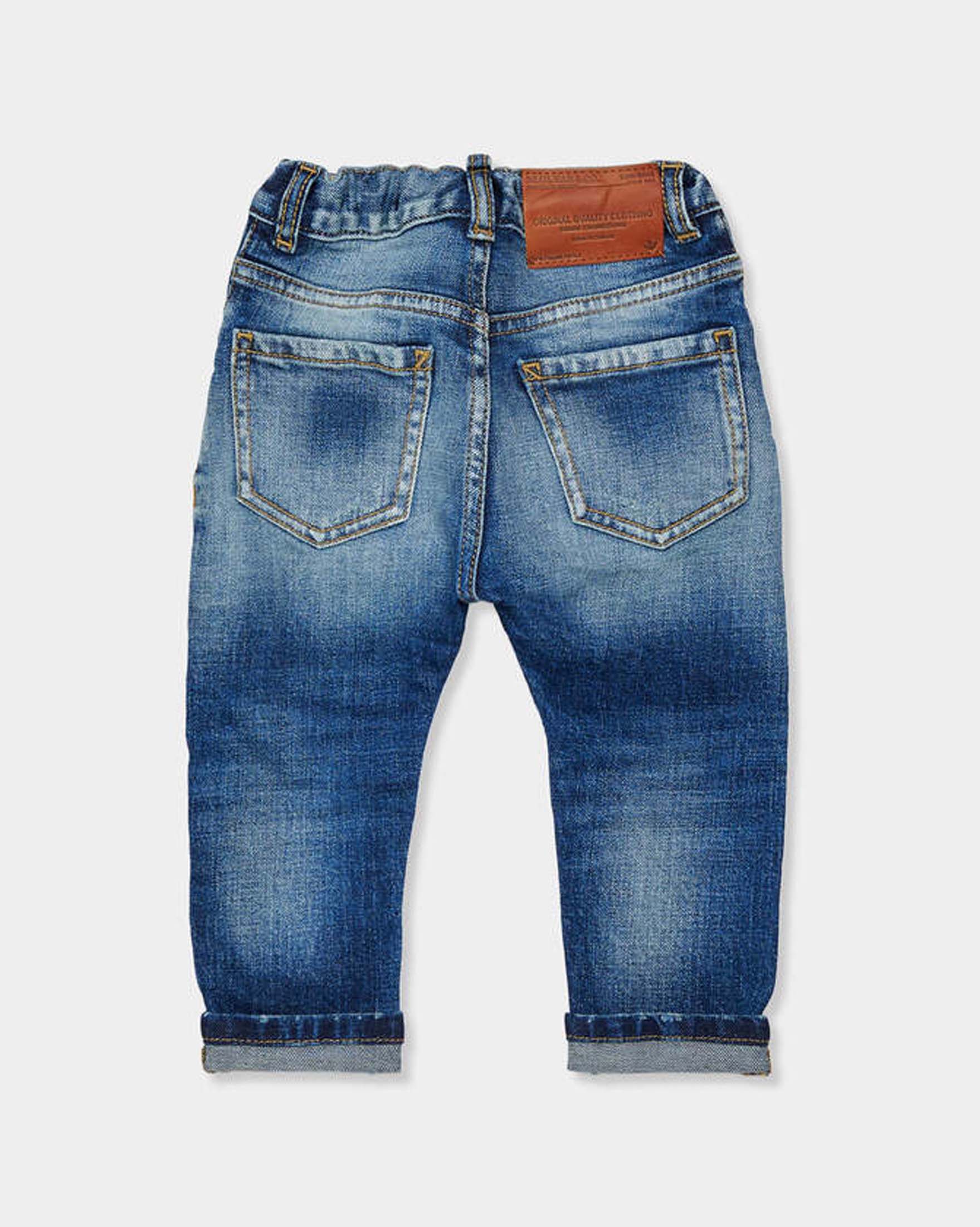 Jeans Dsquared2 lavaggio medio stone washed con baffature image