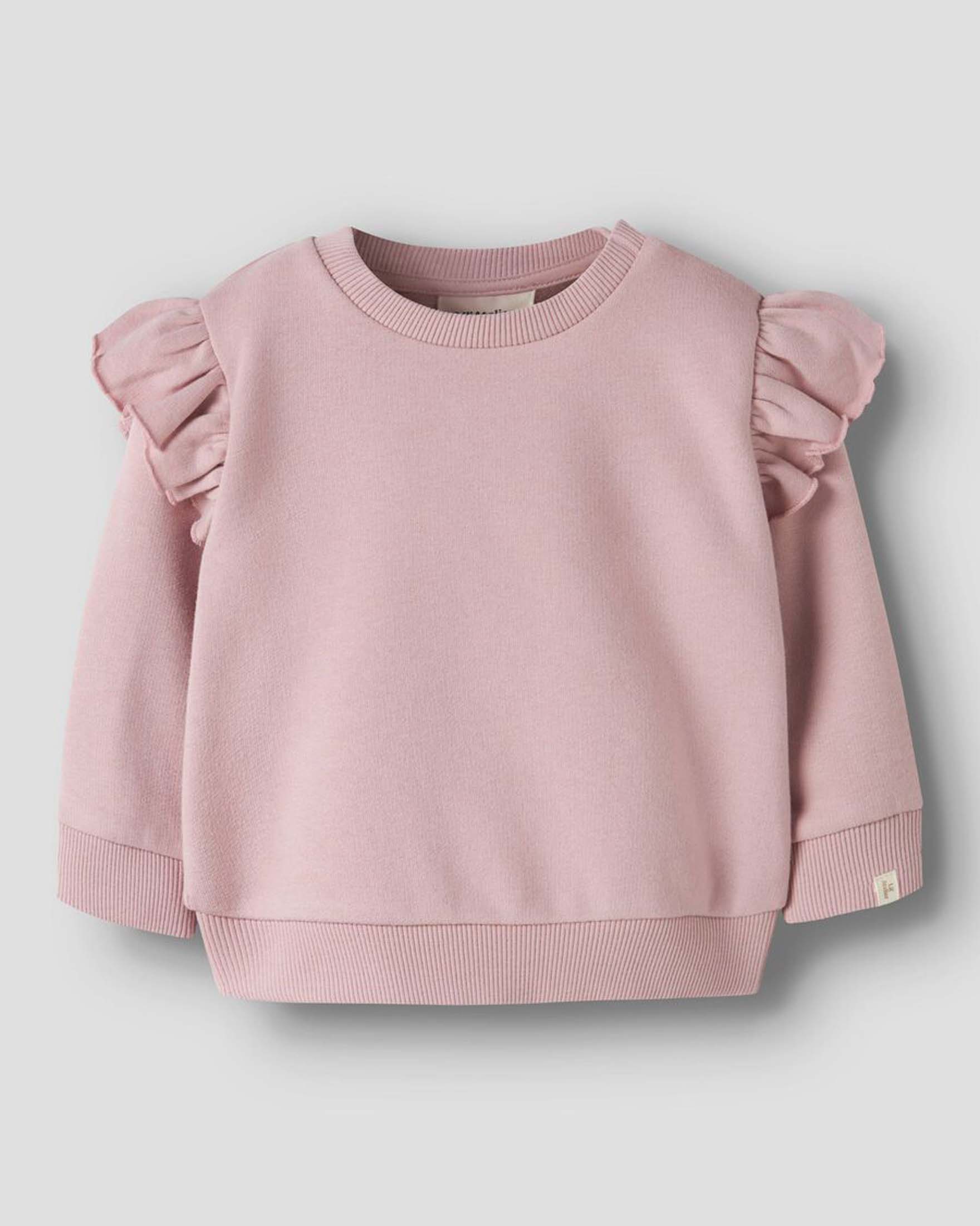 Felpa rosa Lil'Atelier in misto cotone con rouches