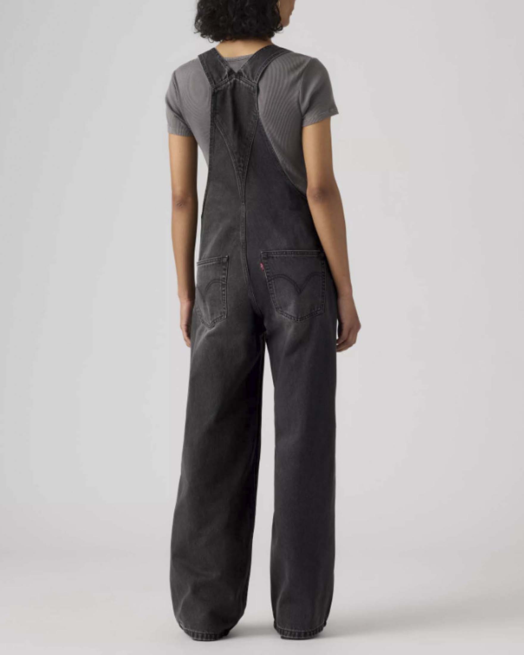 Salopette Baggy Levi's nera in denim di cotone stile workwear image