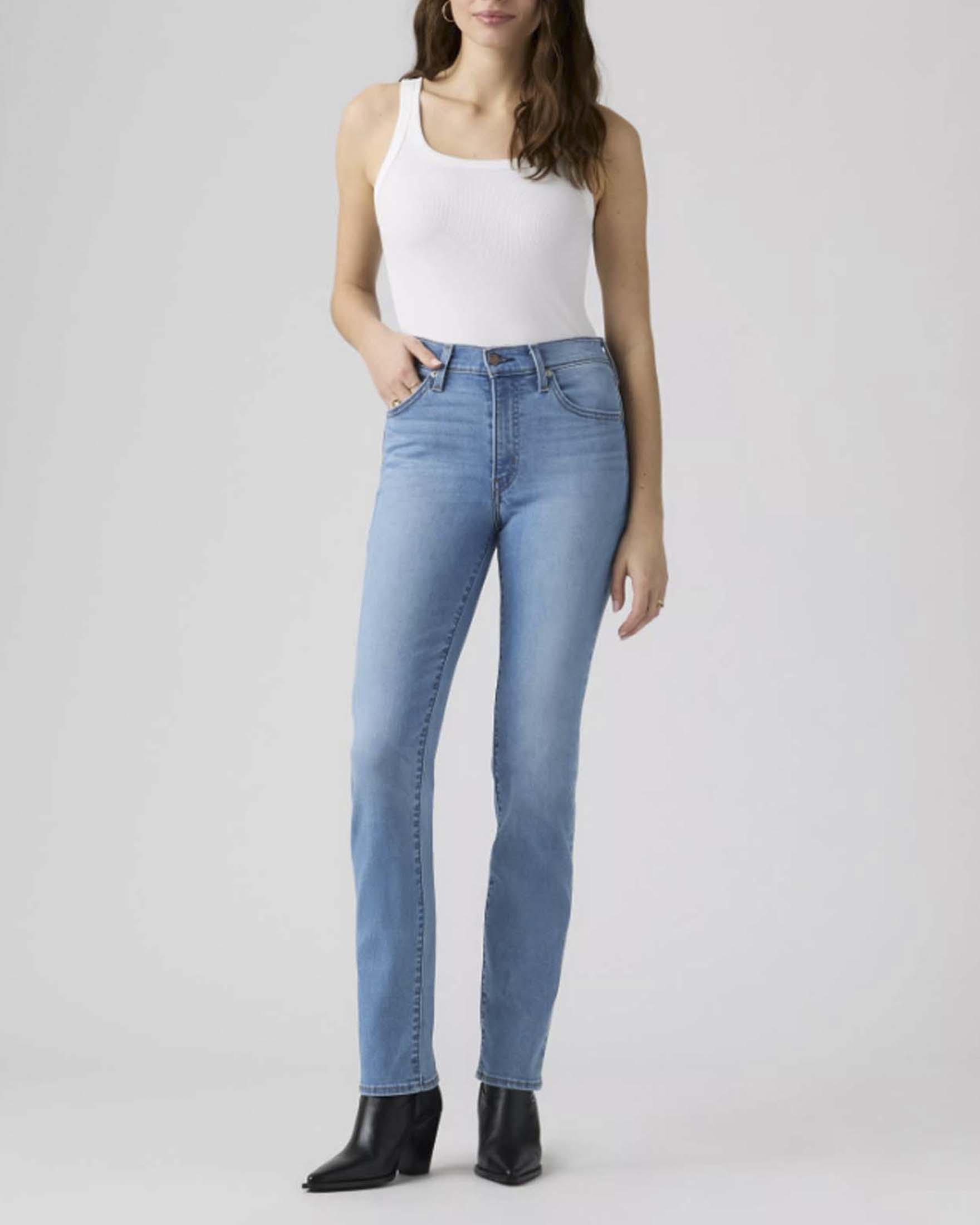 Jeans 722 High Rise Slim Levi's stonewash in denim stretch di cotone e lyocell