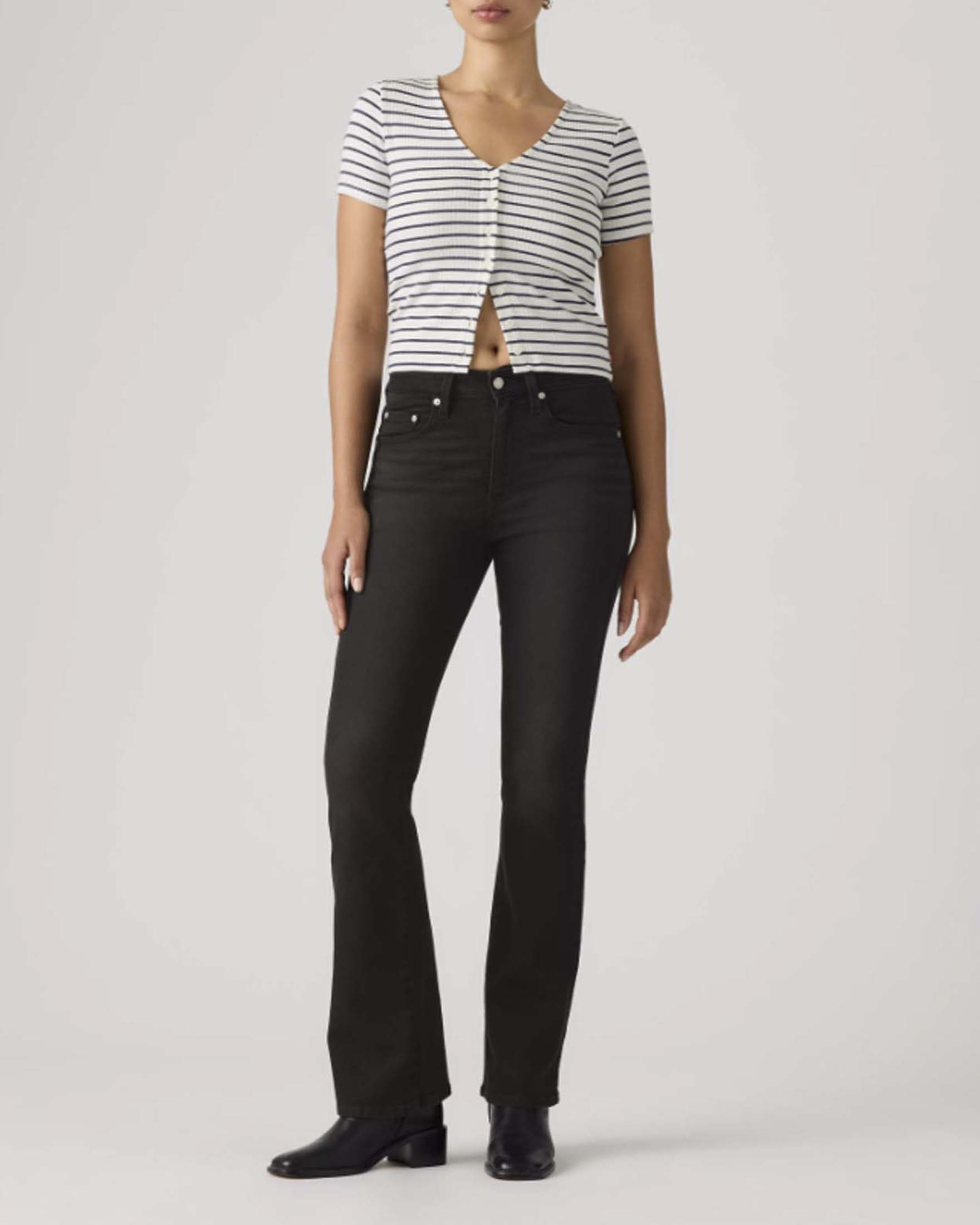 Jeans 725 High Rise Bootcut Levi's neri in denim stretch