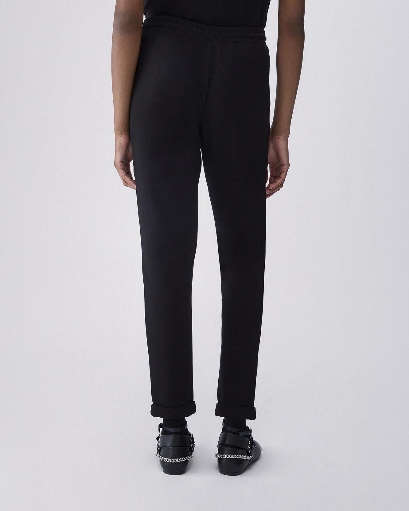 Pantaloni slim Liu Jo Sport neri in scuba con risvoltino e coulisse in vita image