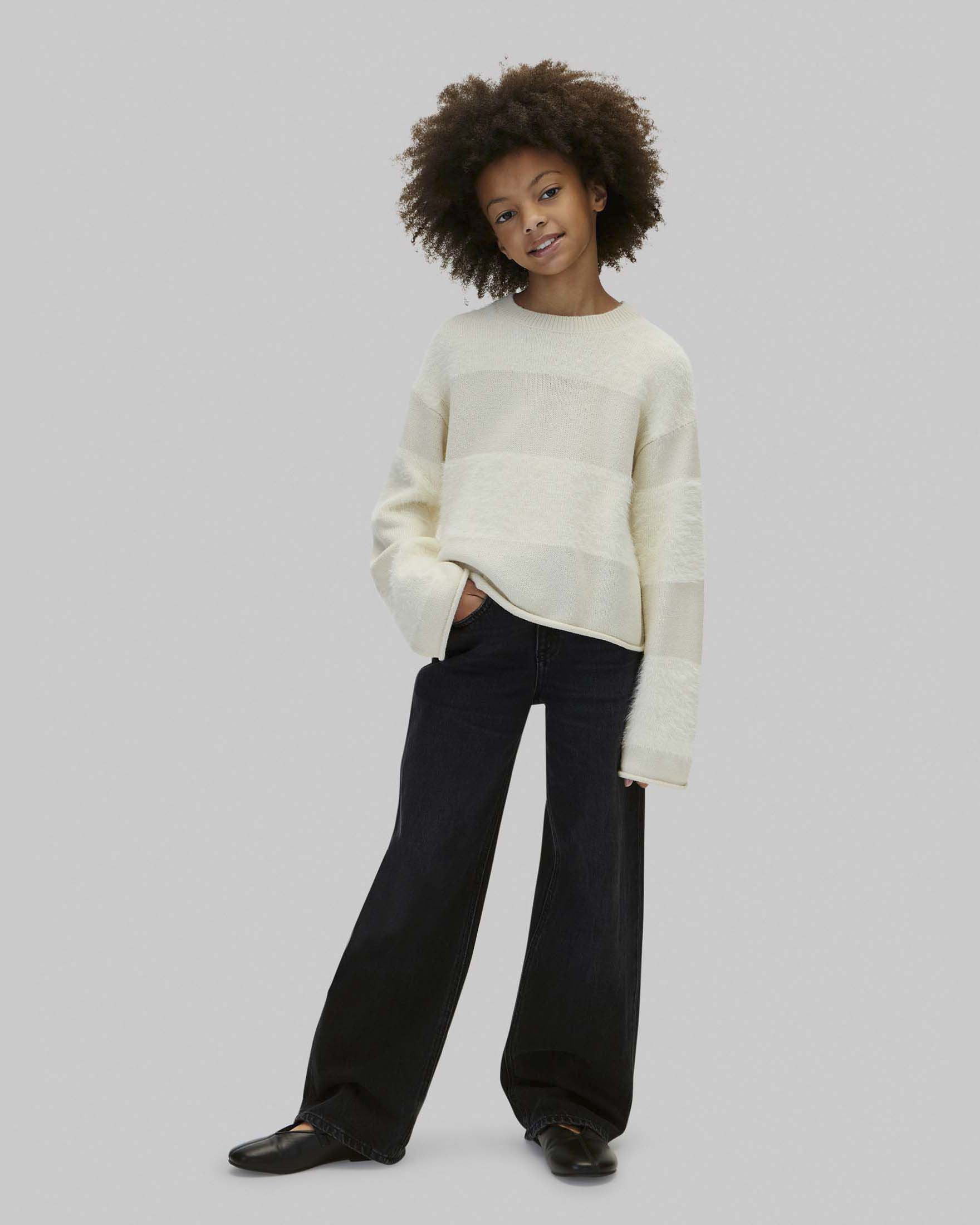 Jeans wide leg Calvin Klein nero in puro cotone a vita alta image
