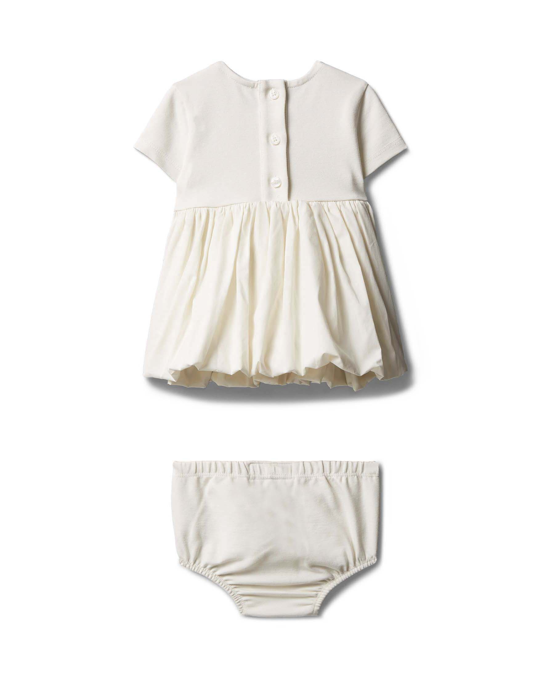 Abito fit and flare color panna Calvin Klein in misto viscosa con culotte abbinata image