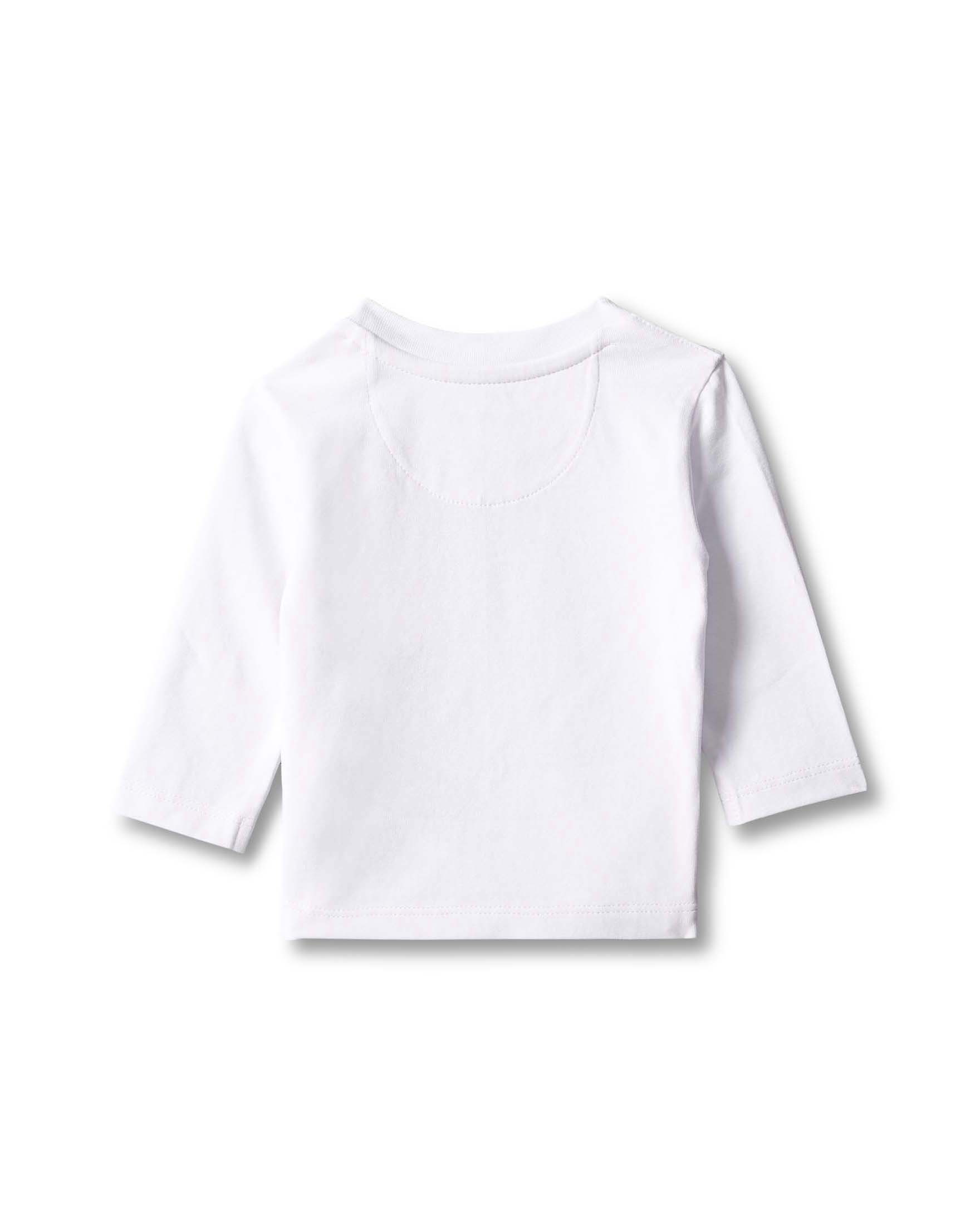 T-shirt Calvin Klein bianca in cotone stretch a maniche lunghe con logo monogram image