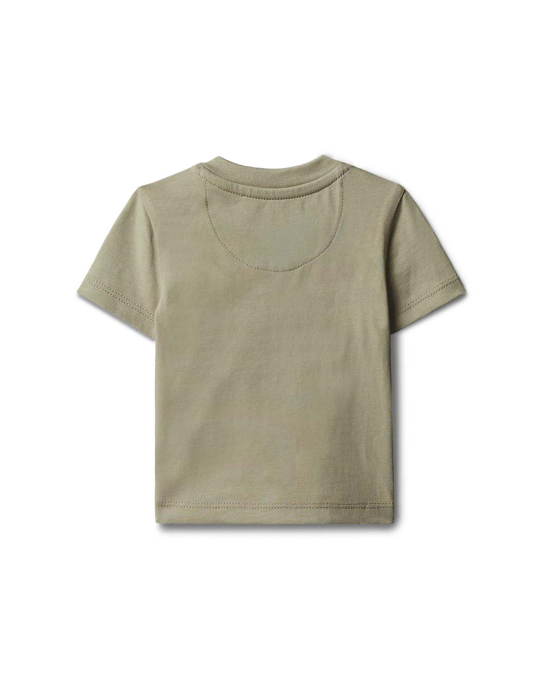 T-shirt Calvin Klein color salvia in cotone stretch a maniche corte con logo monogram image
