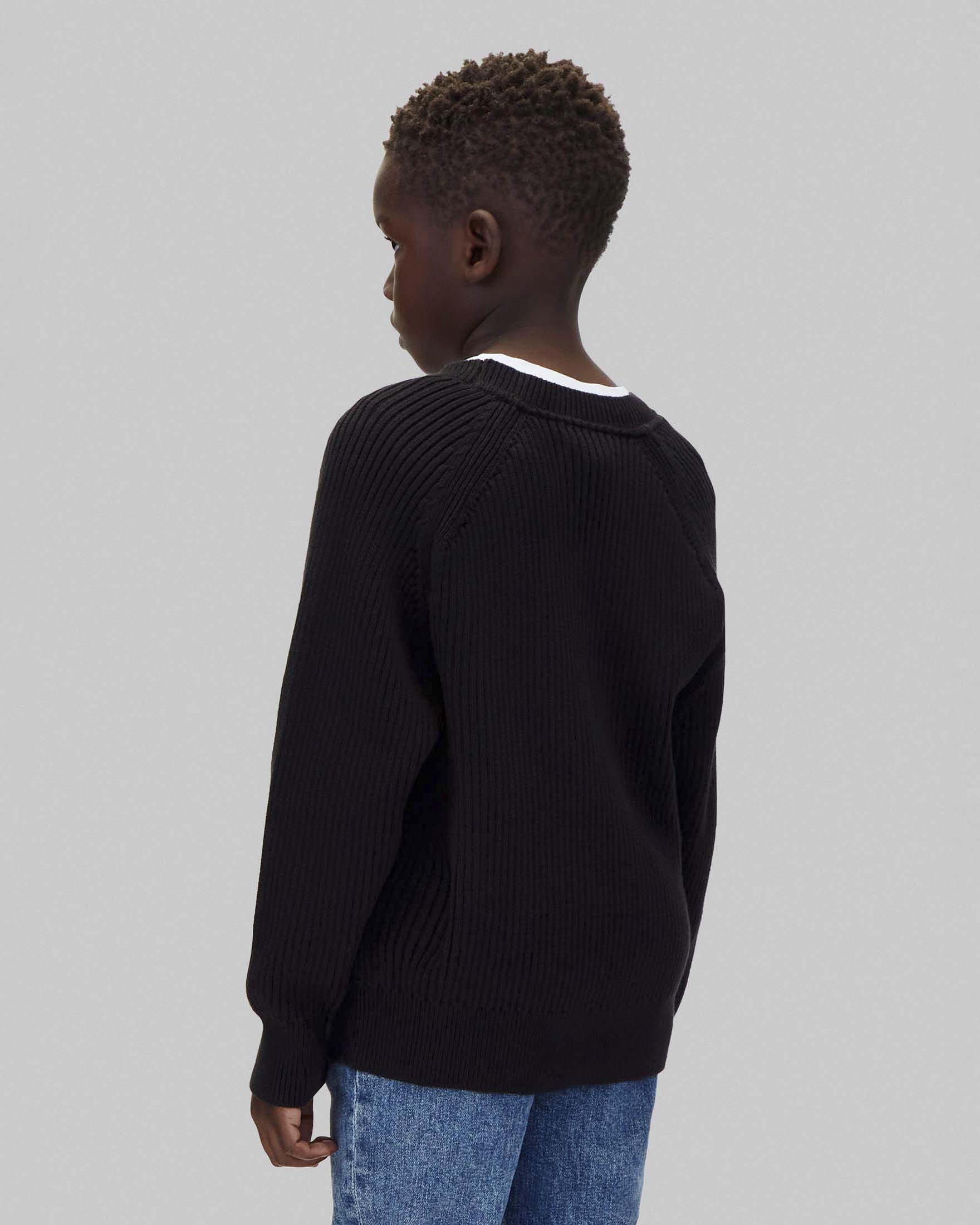Maglioncino tricot nero Calvin Klein in puro cotone a costine image