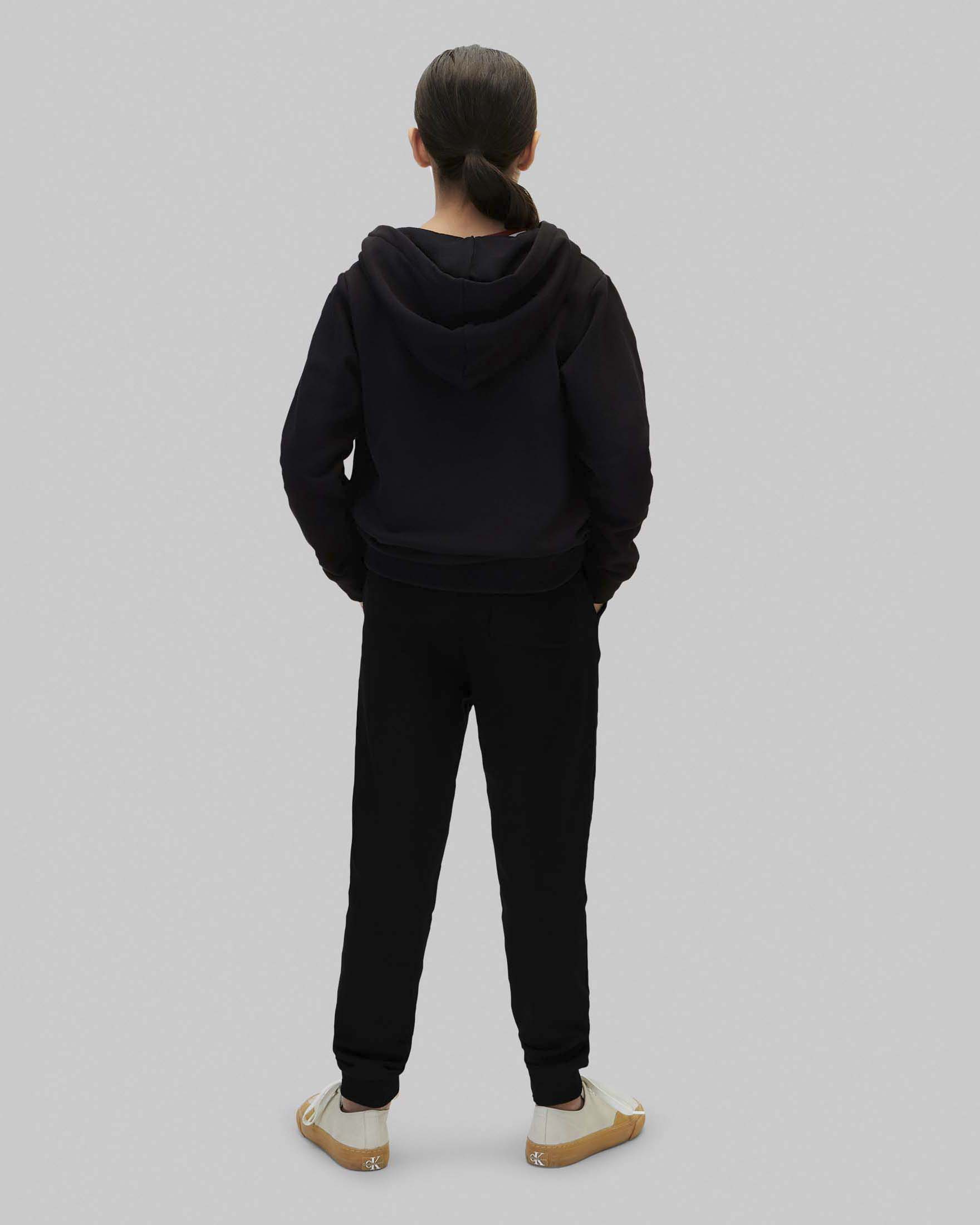 Jogger nero Calvin Klein in felpa di misto cotone con polsini sul fondo image