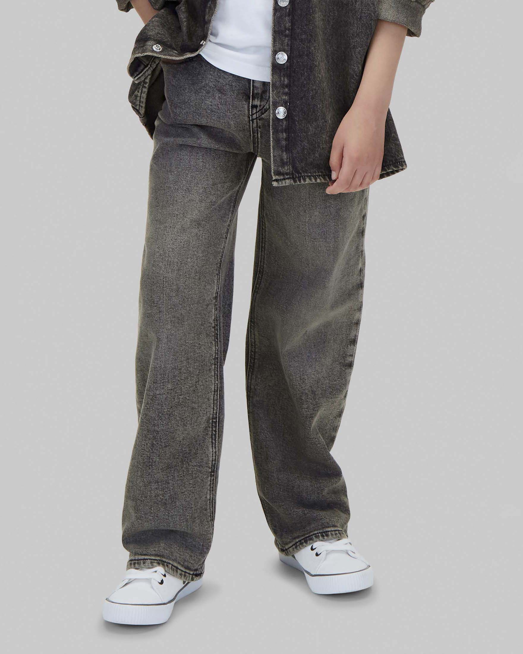 Skater jeans grigio Calvin Klein in puro cotone stone washed