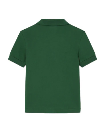 Polo Lacoste verde in piqué di puro cotone image