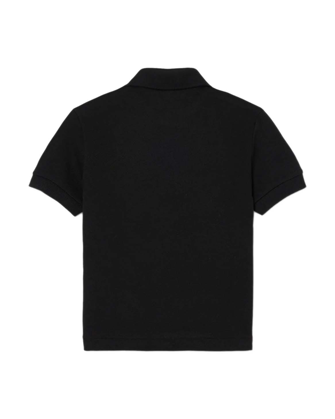 Polo Lacoste nera in piqué di puro cotone image